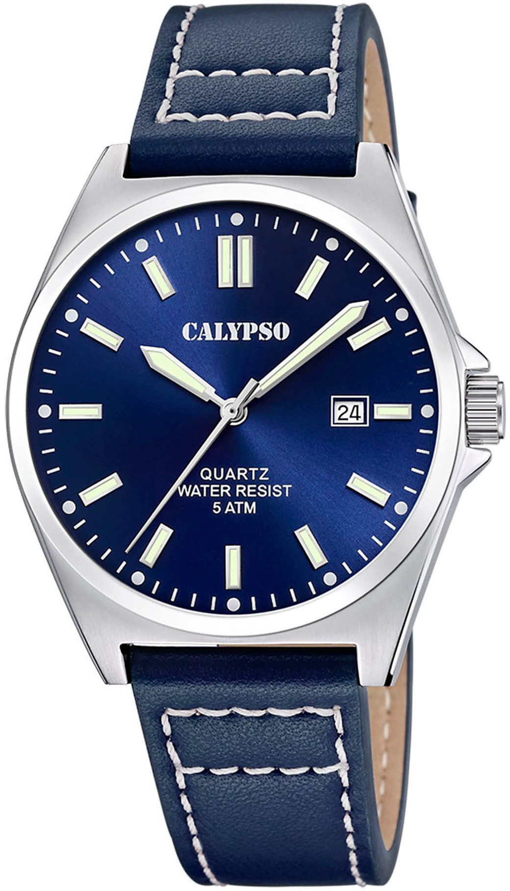 CALYPSO WATCHES Quarzuhr Basic K5868/3, Armbanduhr, Herrenuhr, Lederarmband günstig online kaufen