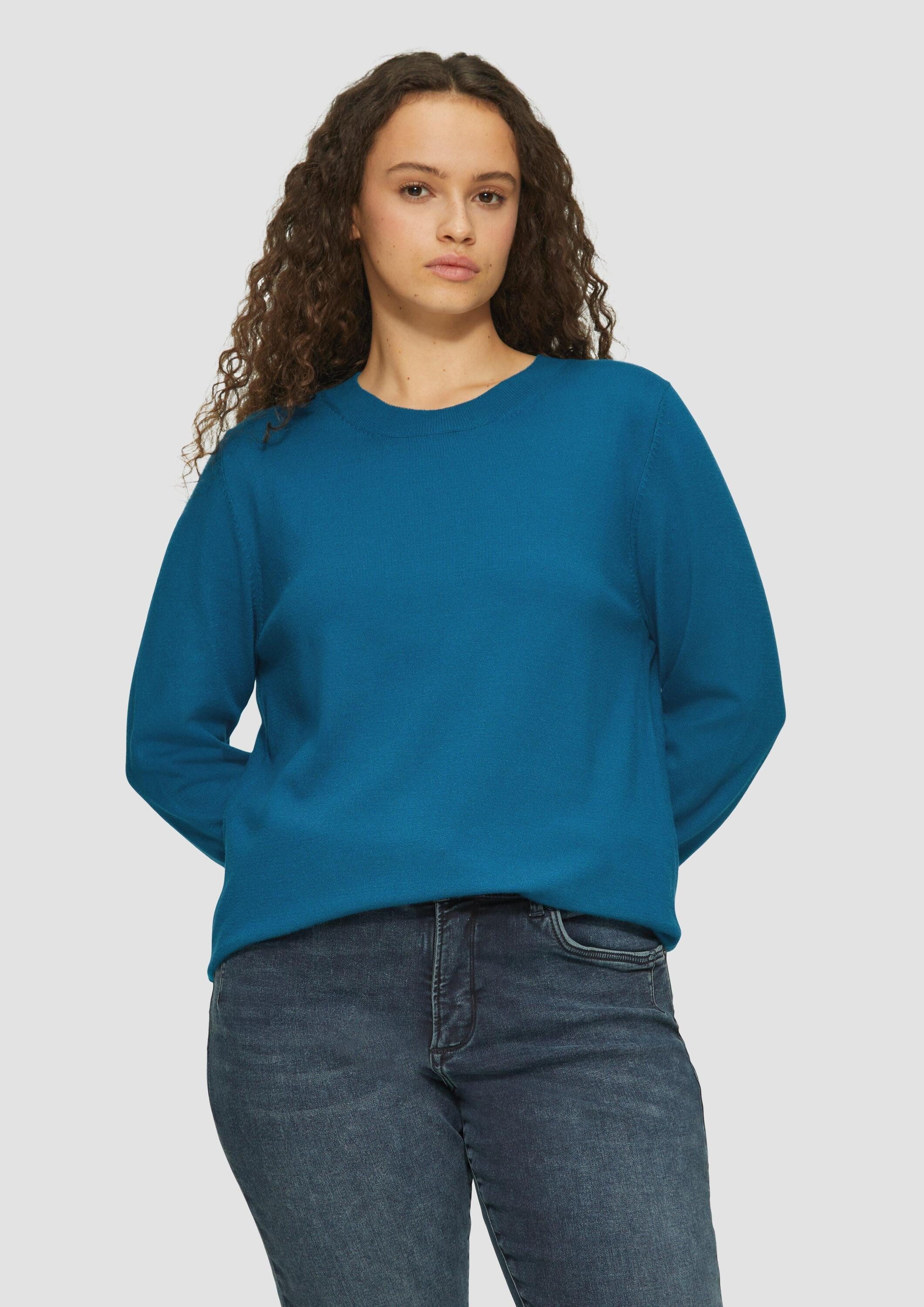 s.Oliver Longpullover Strickpullover Strickpullover aus Viskosemix günstig online kaufen