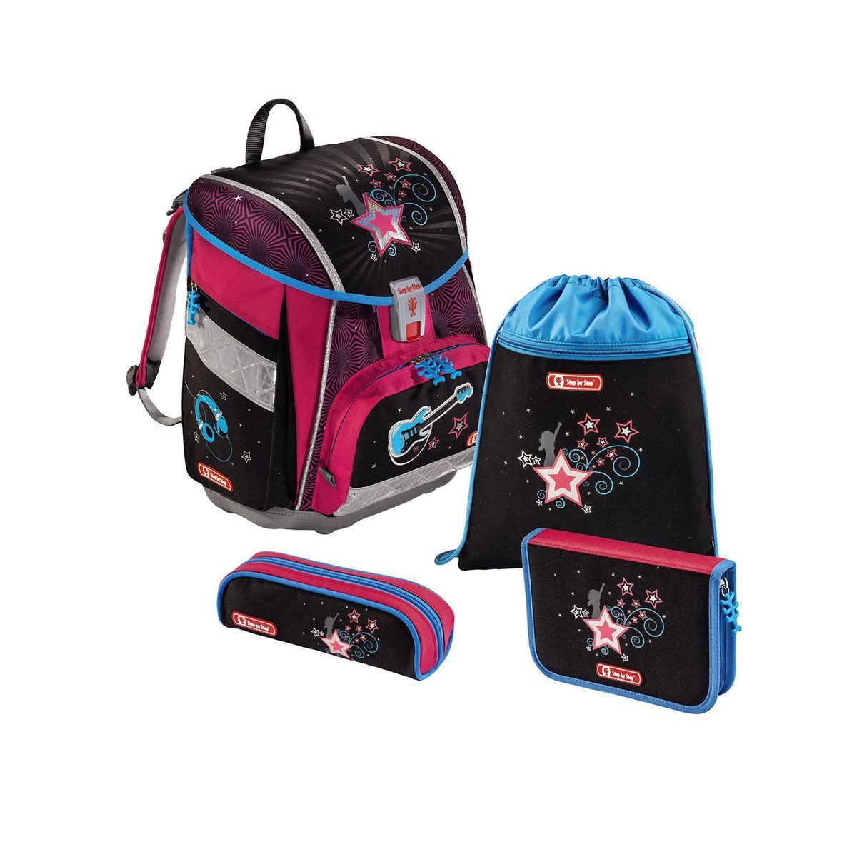 Step by Step Schulranzen Touch 2 (4tlg., inkl. Federmäppchen, Turnbeutel und Schlamperrolle)