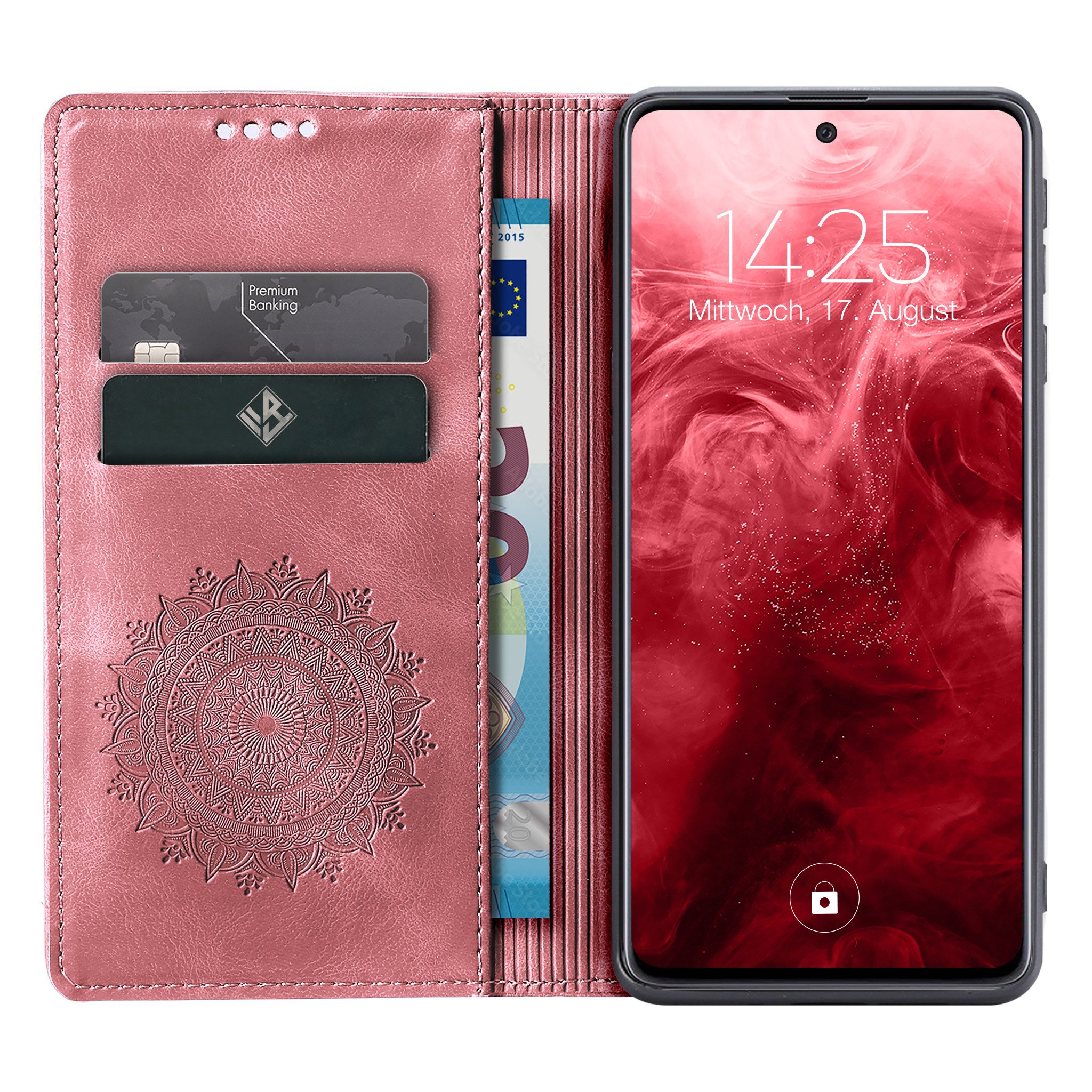 Tec-Expert Handyhülle Mandala Hülle Cover für Samsung Galaxy S22 6.1 Zoll, 6.1", Klapphülle Case Tasche mit Kartenfächern und RFID Schutz