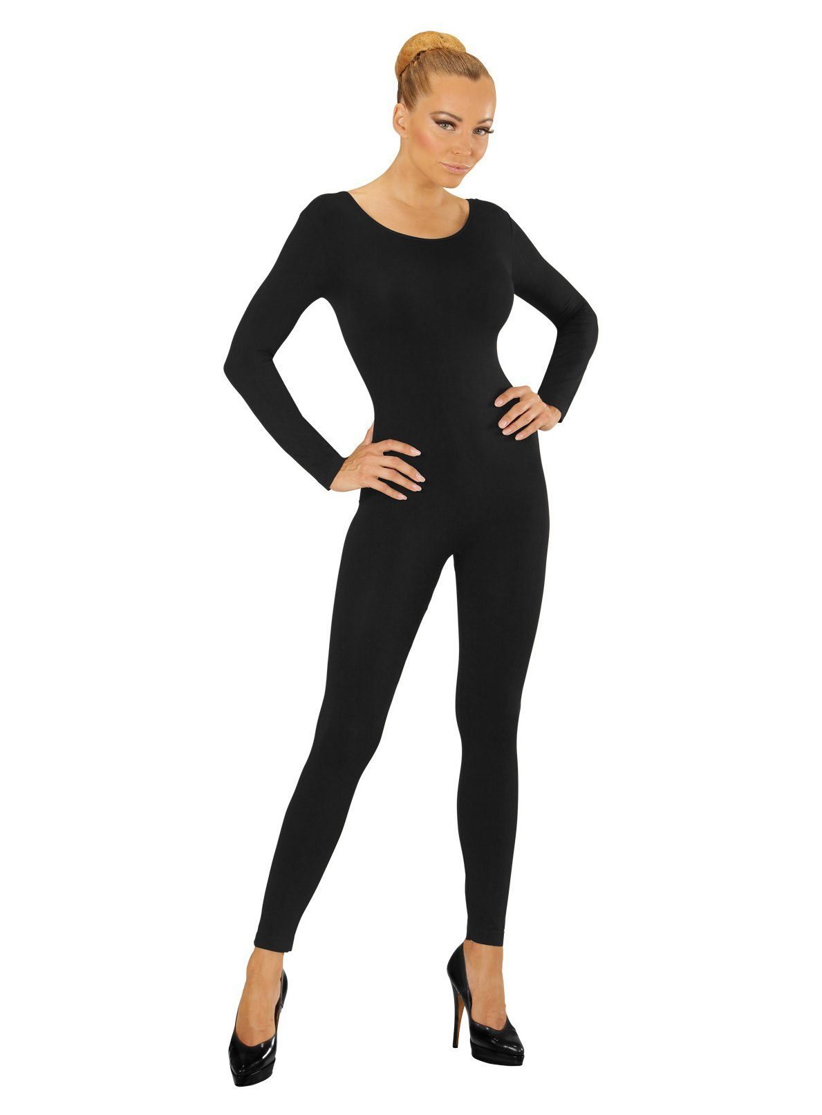 Widdmann Kostüm Langer Body schwarz, Einfarbige Basics zum individuellen Kombinieren