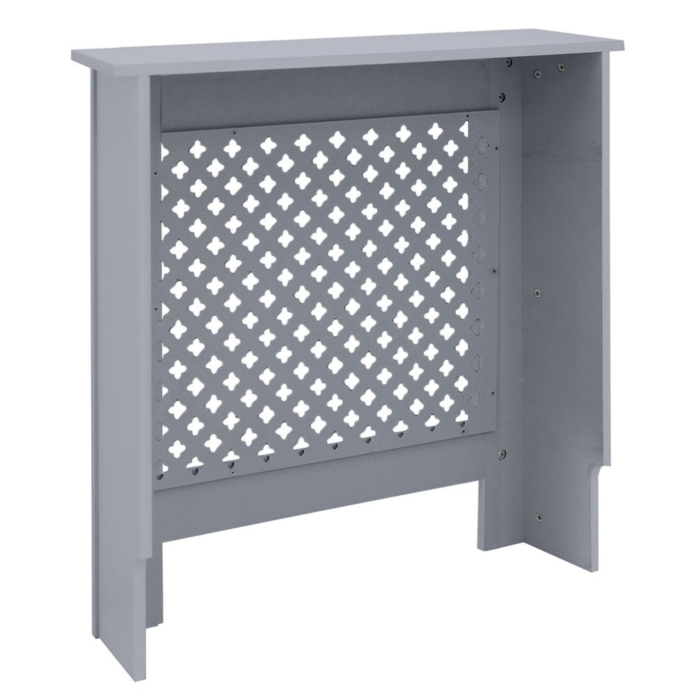 ML-DESIGN Heizungsverkleidung Heizkörperabdeckung aus Holz Heizkörperverkleidung für die Heizung, Zubehör für Heizkörper, Heizungsabdeckung lackiert Wabenmuster 78x19x82 cm Grau aus MDF