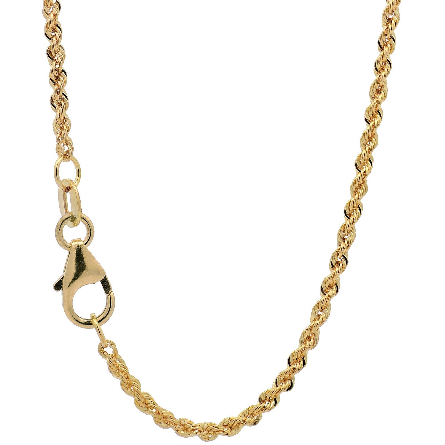 Goldkette Goldkette Kordelkette massiv Breite 1,7mm 42 cm echt 750-18 Karat Gold