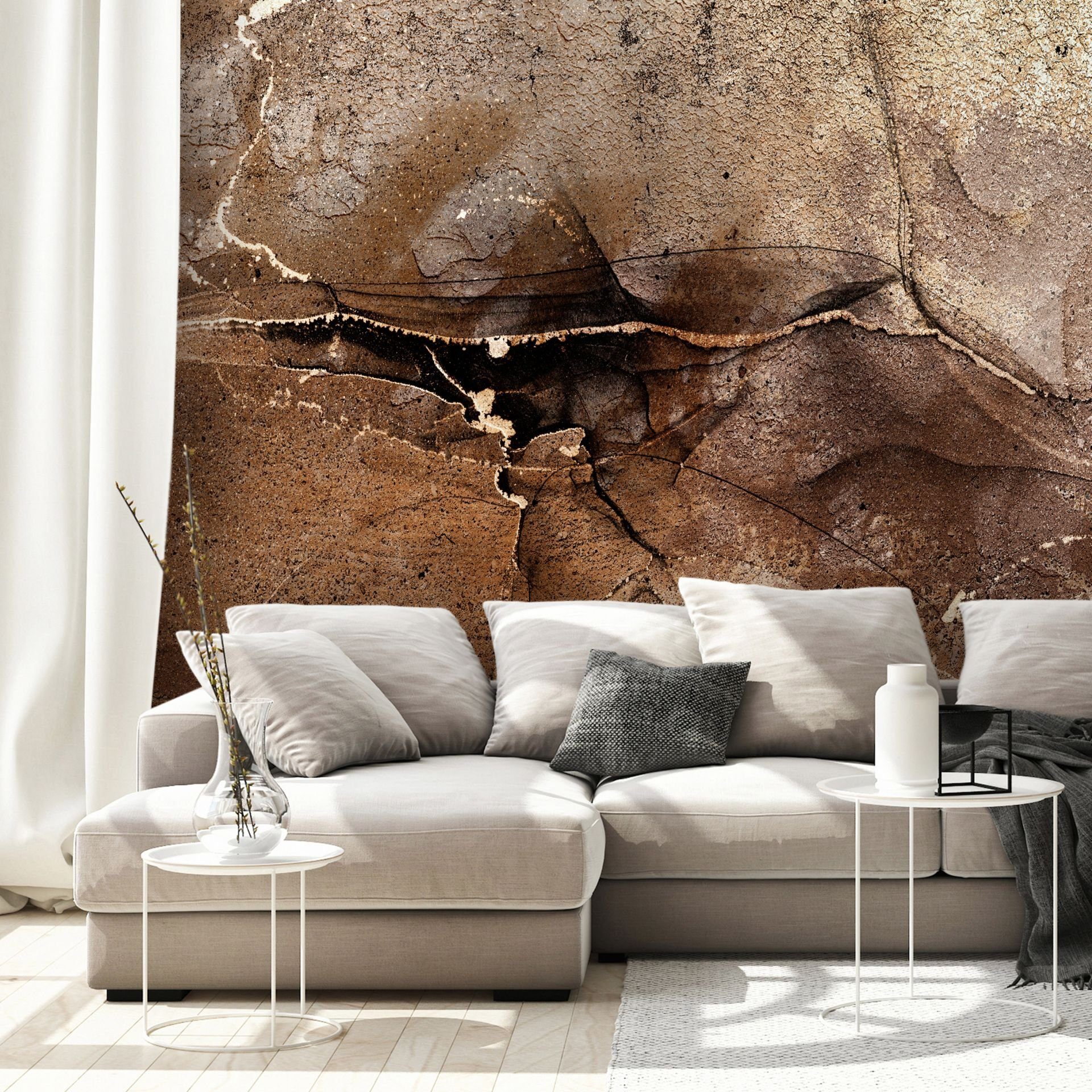 KUNSTLOFT Vliestapete Rock Abstraction 1x0.7 m, halb-matt, lichtbeständige Design Tapete