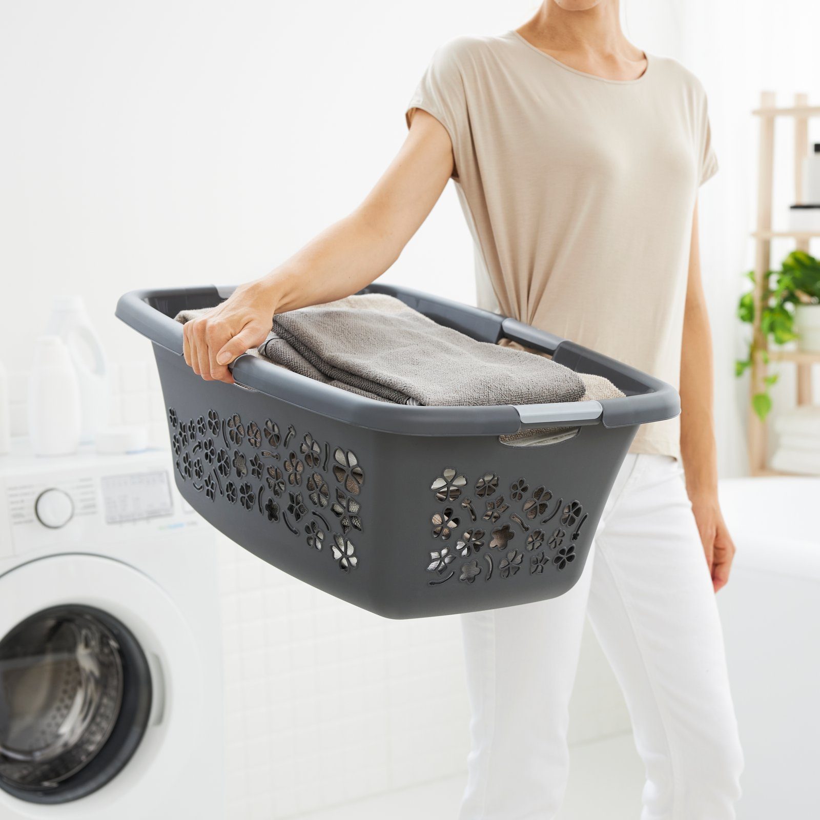 ROTHO Wäschekorb Flowers Wäschekorb 50l mit günstig online kaufen