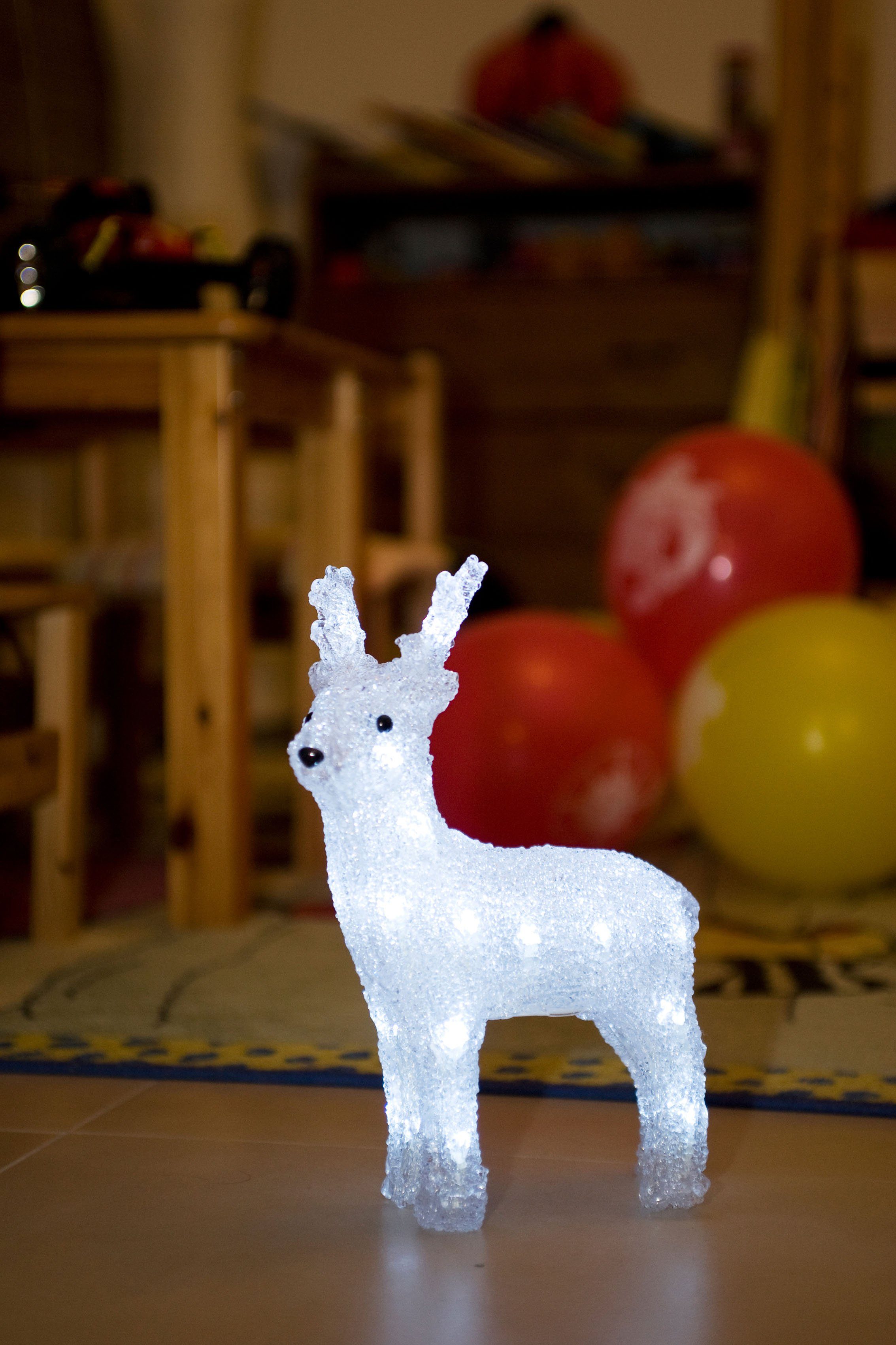 Weihnachtsfigur KONSTSMIDE kalt Weihnachtsdeko St), Dioden weiße Acryl (1 Rentier, LED 24