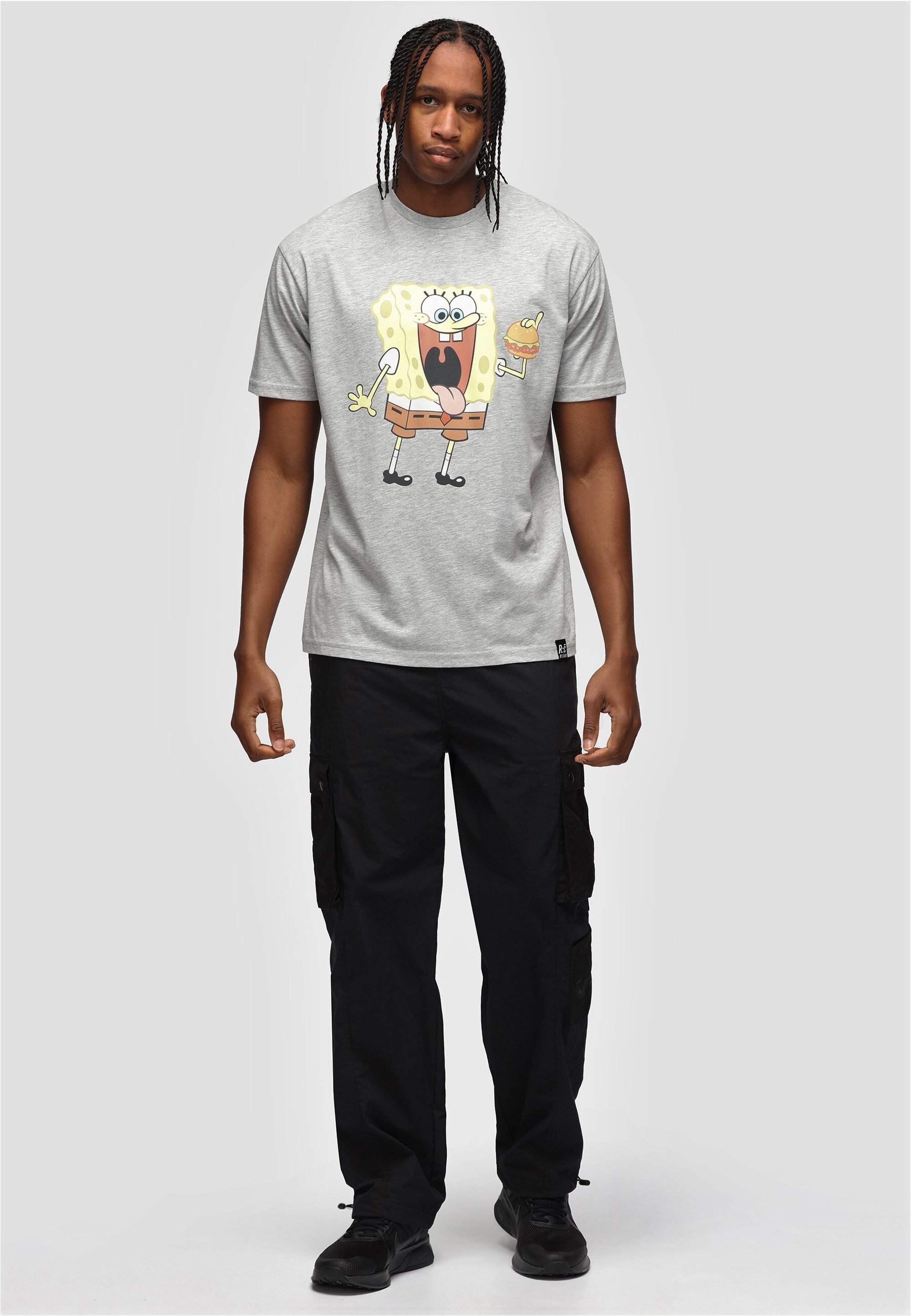 Recovered T-Shirt SpongeBob Eating Burger Relaxed (1-tlg) mit lustigem Spongebob-Print