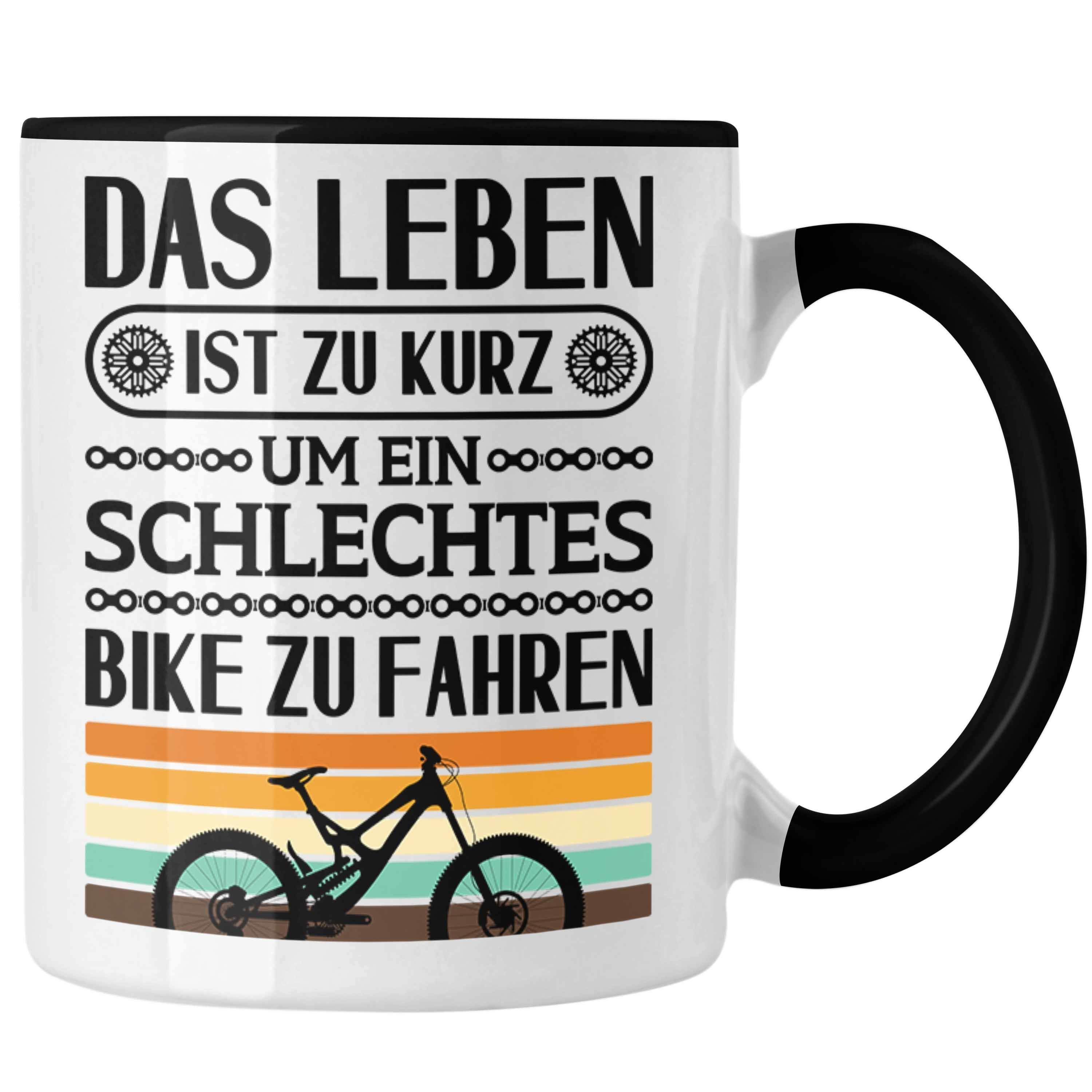 Trendation Kaffeetasse Tasse Bike Geschenk Tasse Schwarz - Trendation Fahrradfahrer Geschenkidee Fahrrad Rennrad Radfahrer