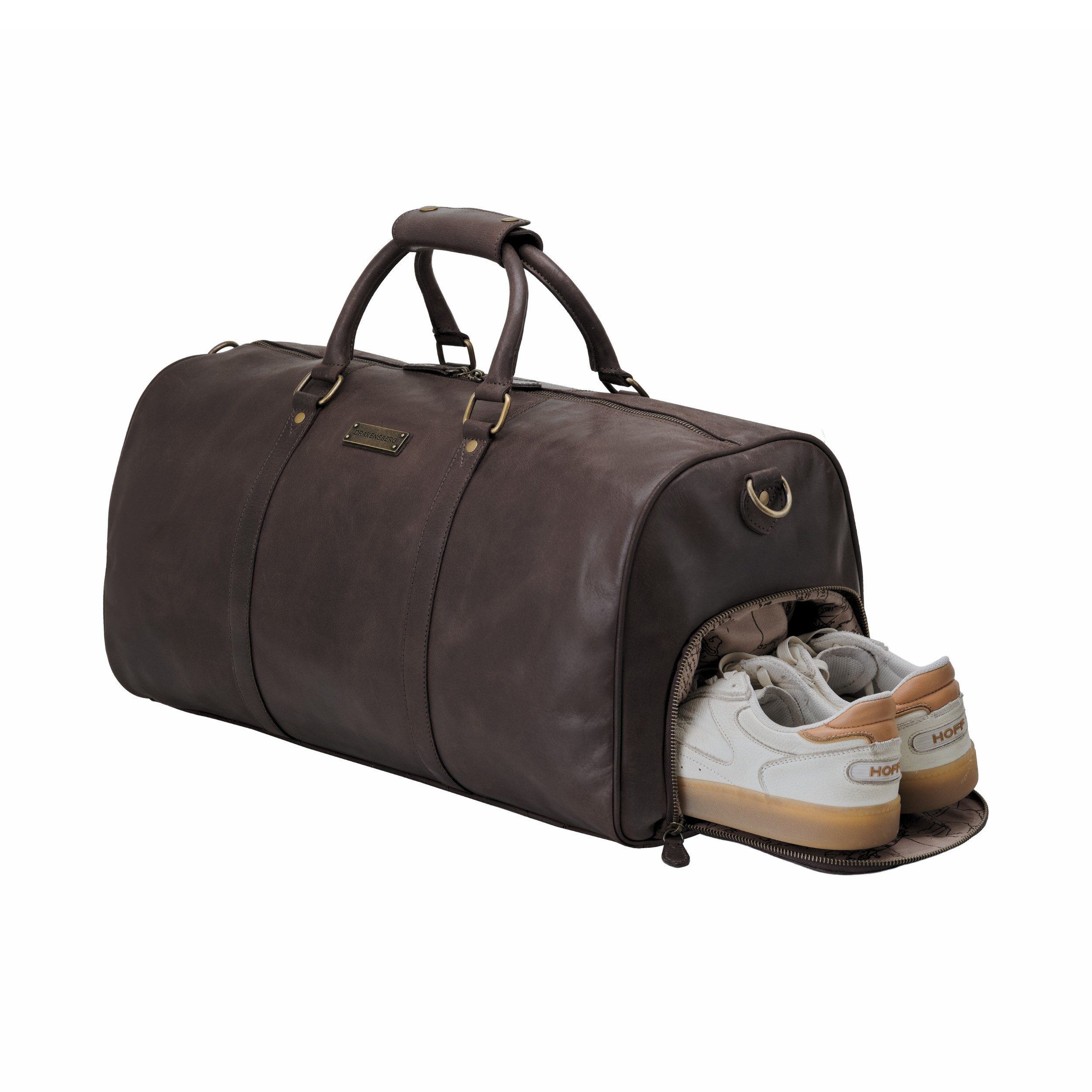 DRAKENSBERG Reisetasche Weekender »Finn« Kaffee-Braun, mit Schuhfach für Damen und Herren, Sporttasche, aus Premium Leder