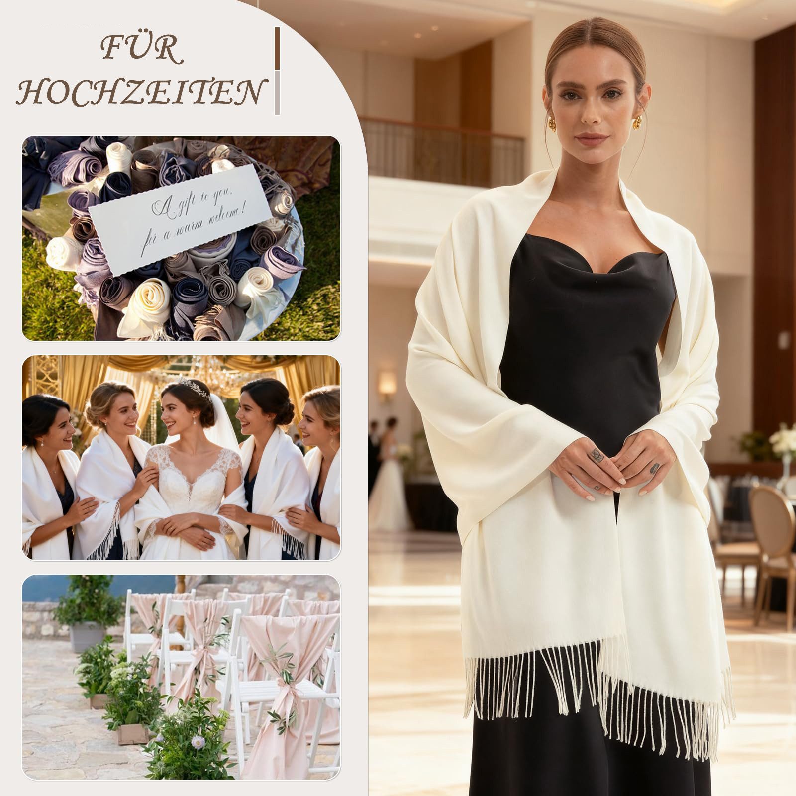 Zaewry Modeschal Stola Festlich für Abendkleid Damen Schals Soft Tücher Schaltuch