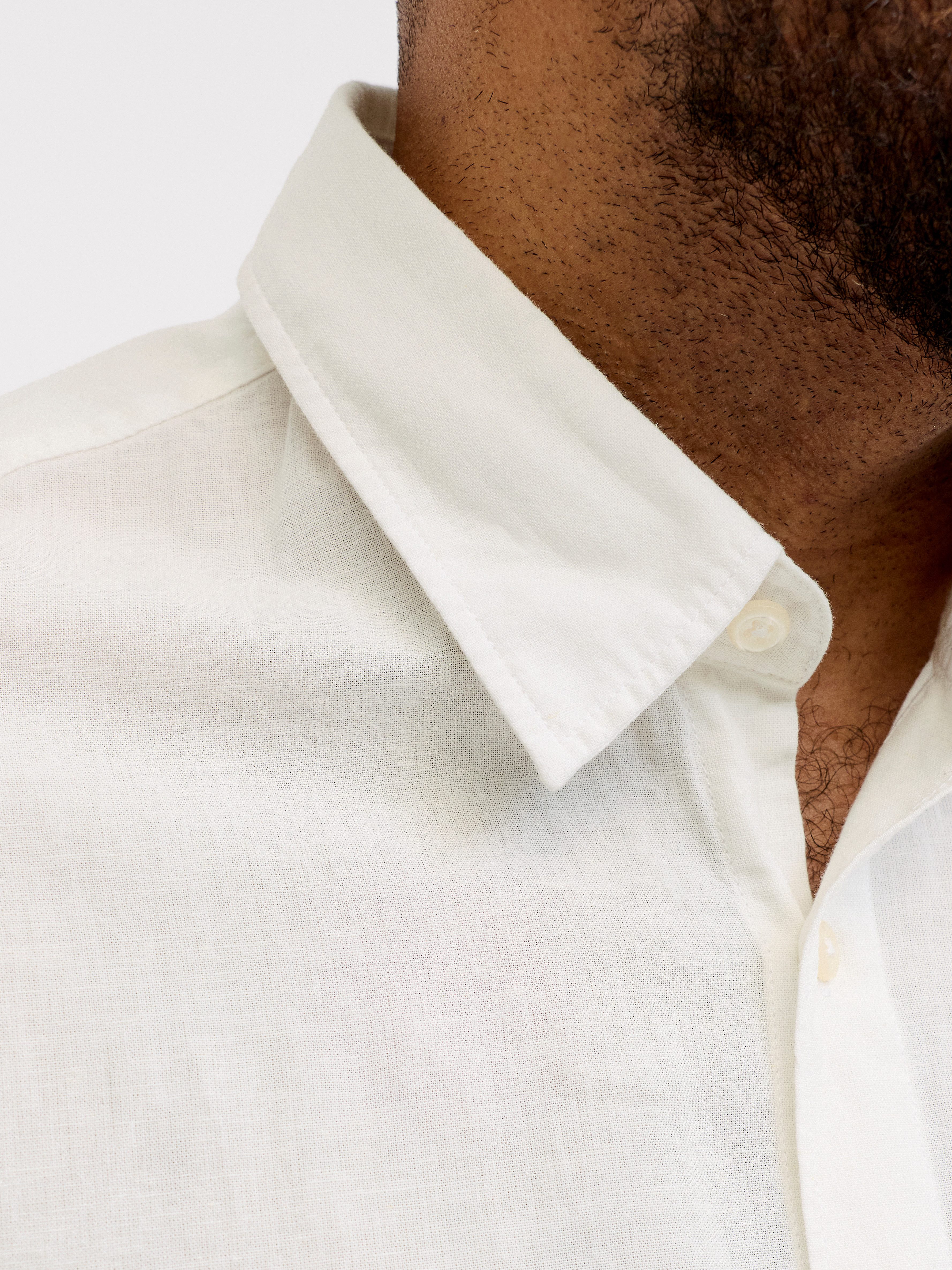 Jack & Jones PlusSize Langarmhemd JJEBREEZE LINEN BLEND SHIRT L/S SN PLS mit auffälliger Knopfleiste