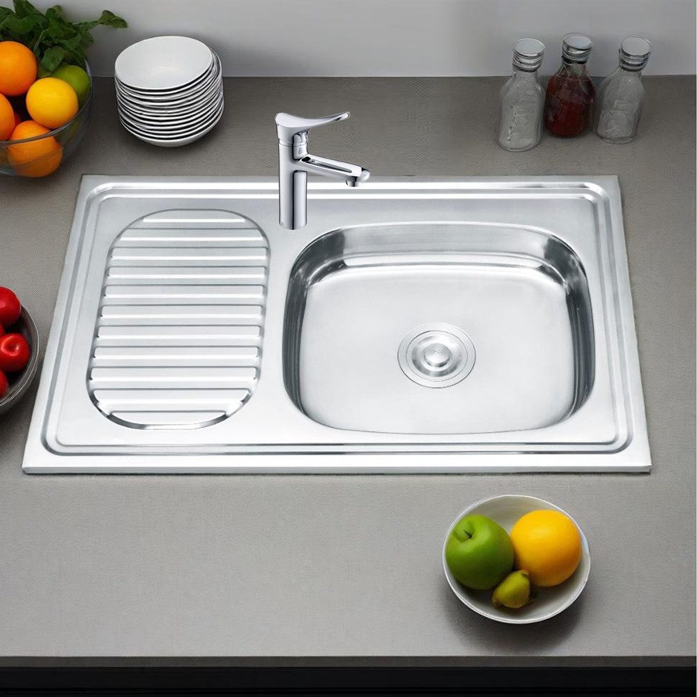 Melko Küchenspüle Edelstahlspüle Einbauspüle Spülbecken 80CM Edelstahl Küch günstig online kaufen