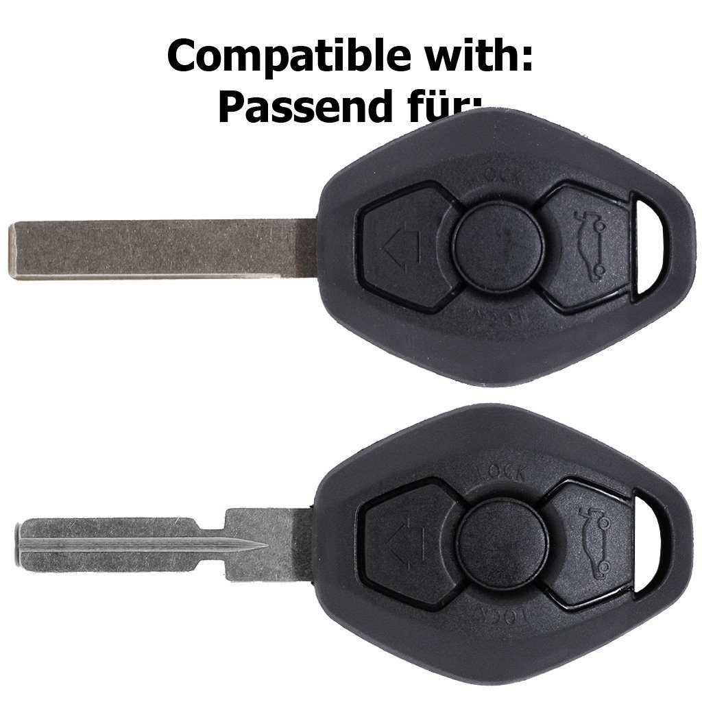 mt-key Schlüsseltasche Autoschlüssel Softcase Silikon Schutzhülle Rosa, BMW E46 E83 E52 E85 E86 E39 E61 E60 E53 3 Knopf Funk Fernbedienung