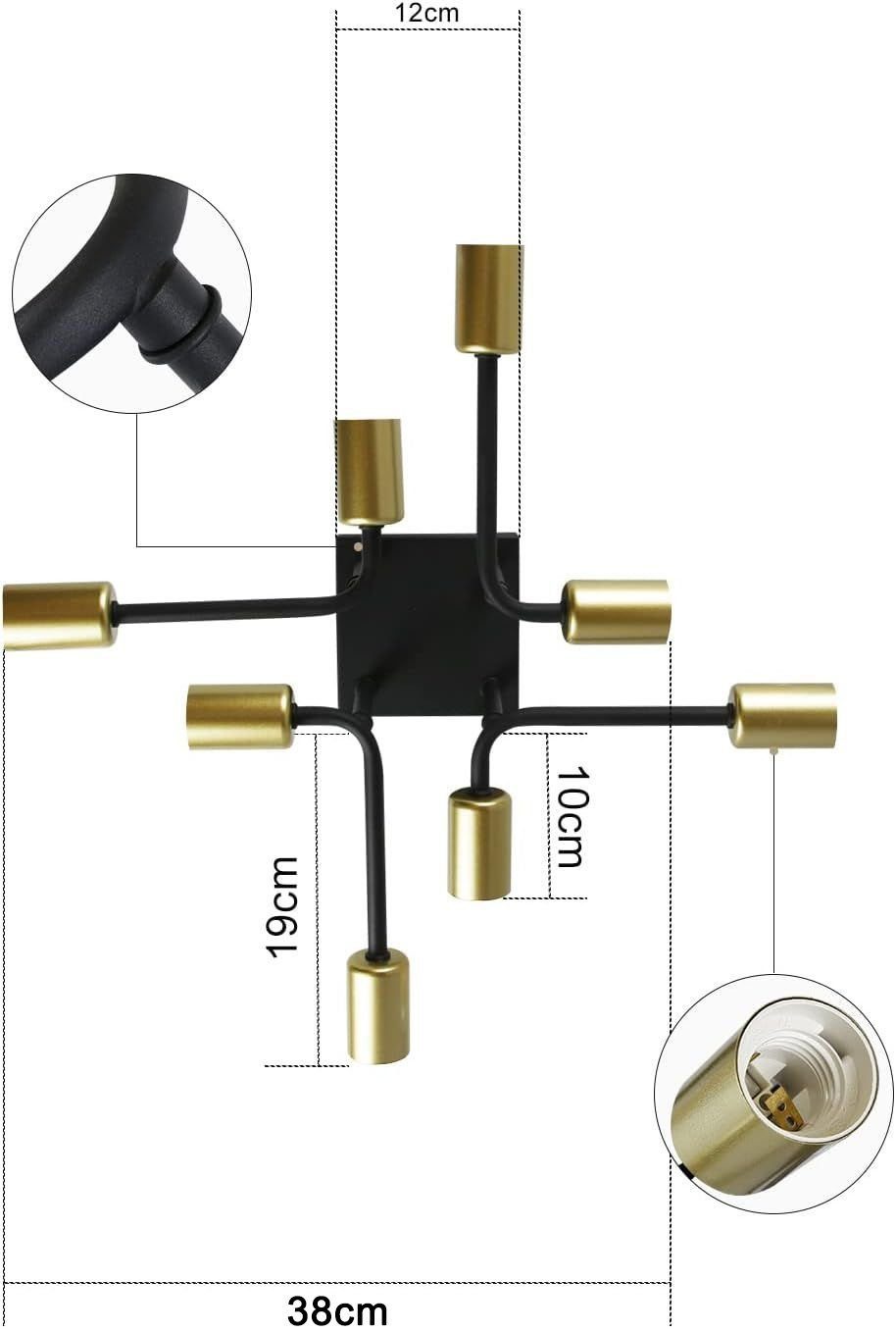 ZMH Deckenleuchte Deckenlampe Schwarz Deckenleuchte Vintage Schlafzimmer, o günstig online kaufen
