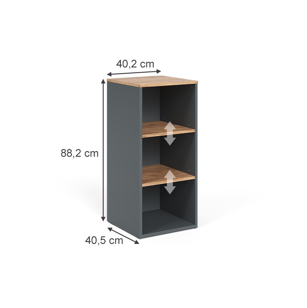 Vicco Midischrank Viktor, Anthrazit/Goldkraft Eiche, 40.2 x 88.2 cm günstig online kaufen