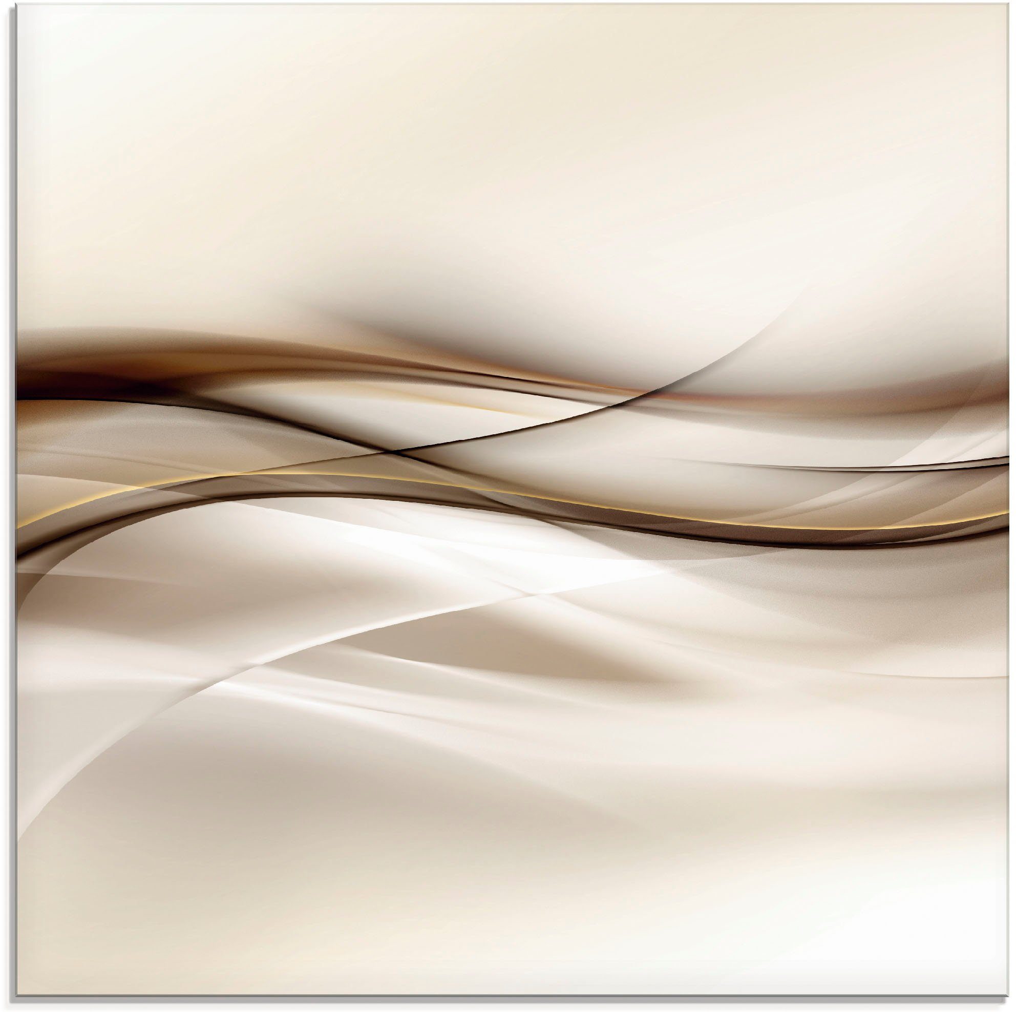 Artland Glasbild Braune abstrakte Welle, Muster (1 St)
