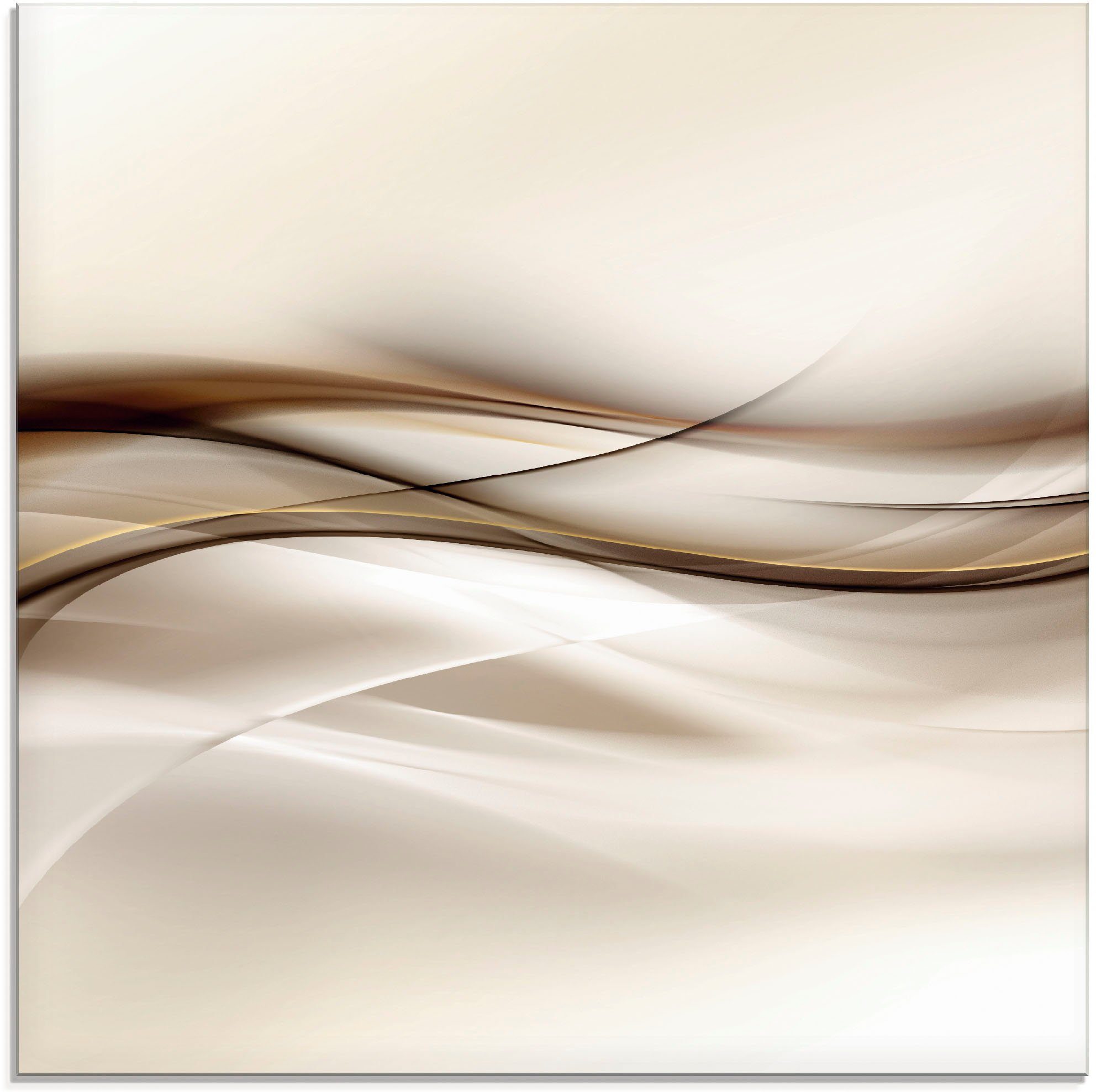 Glasbild Braune abstrakte Welle