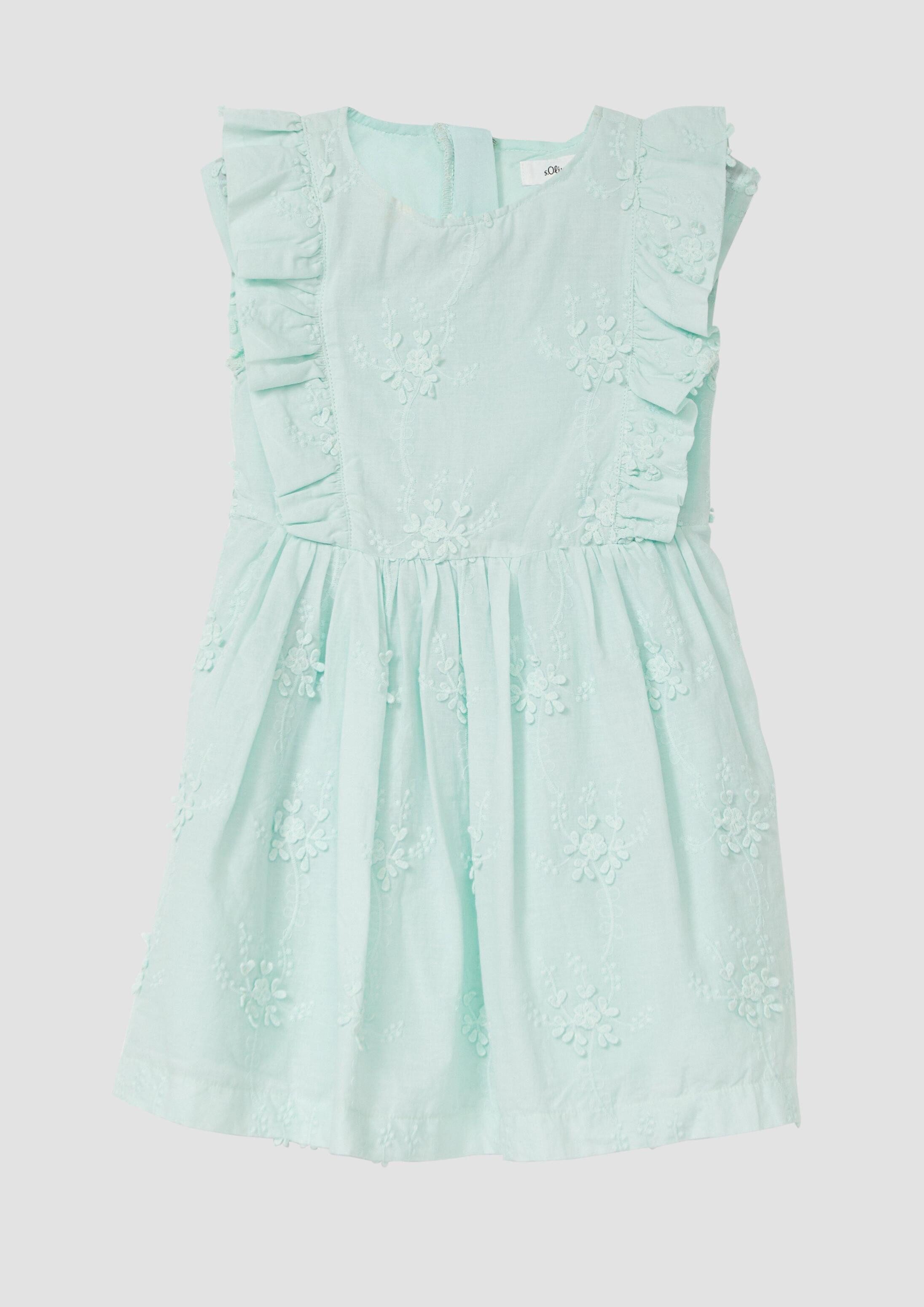 s.Oliver Minikleid Kleid Kurzes Kleid mit Flügelärmeln und floraler Stickerei