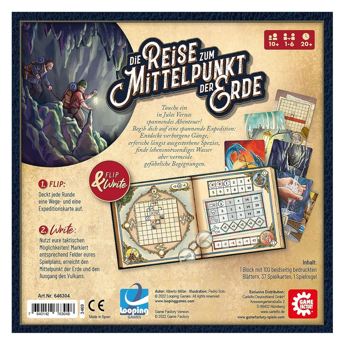 Carletto Spiel Carletto 646304 - Game Factory - Kartenspiel, Die Reise zum Mittelpunk