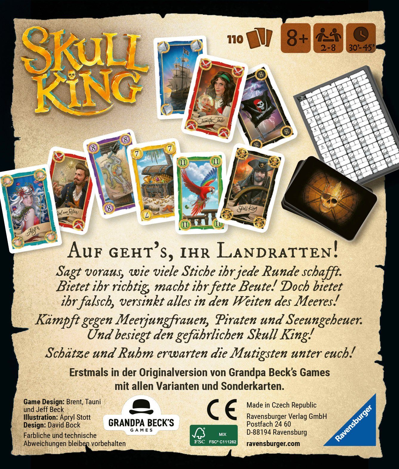 Ravensburger Spiel Skull King, Made in Europe
