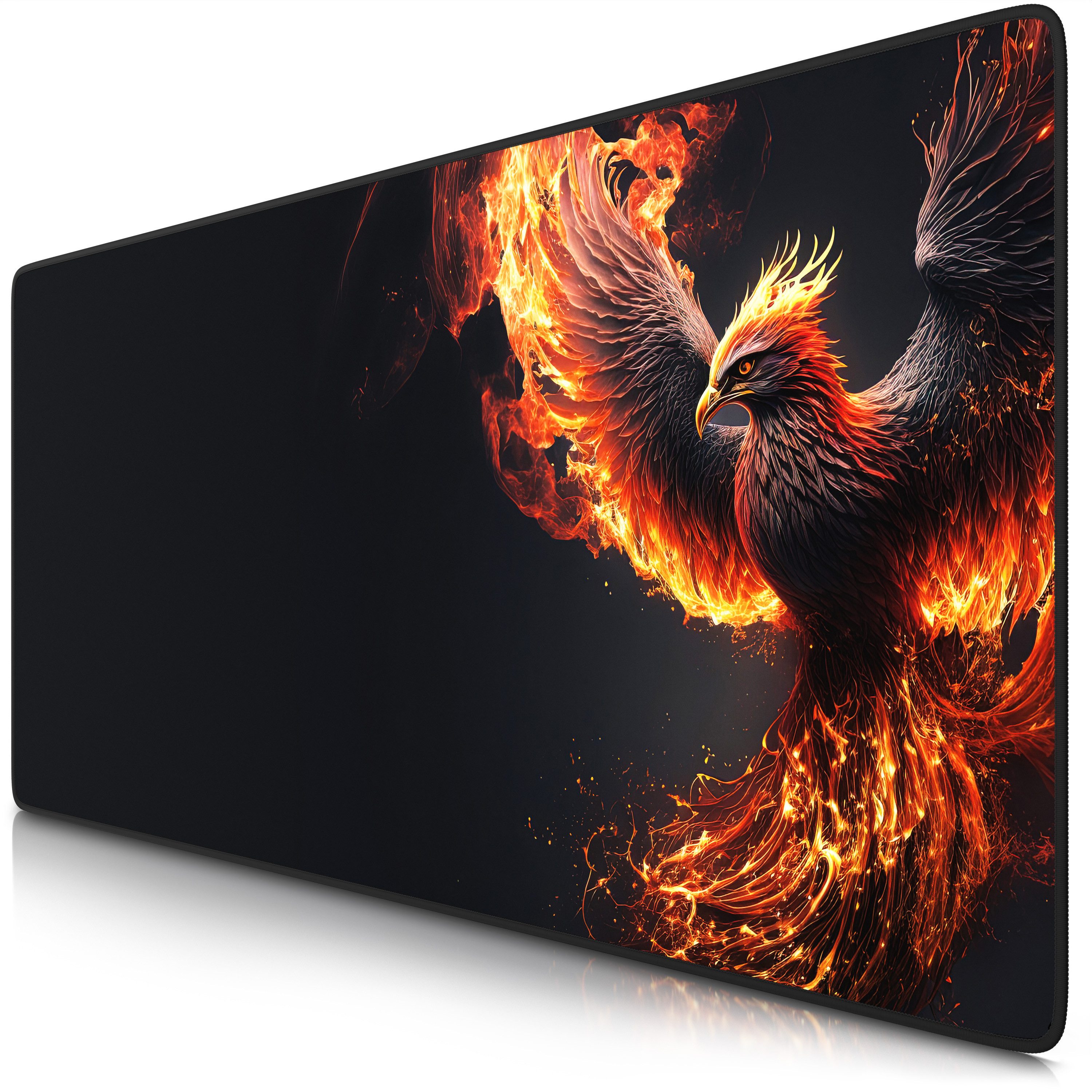 Titanwolf Gaming Mauspad XXL Speed Mousepad 900 x 400 x 3 mm, Schreibtischauflage, abwaschbar (1-St), rutschfeste Rückseite, Geschwindigkeit & Präzision, Phoenix