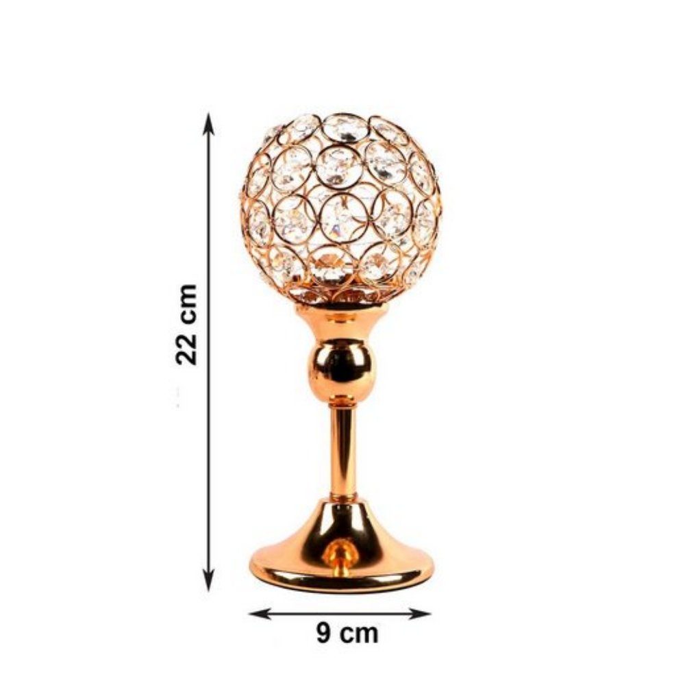 KAHOO Kerzenständer Goldener Kristall Kerzenhalter (2 St., 2er-Set), Windli günstig online kaufen