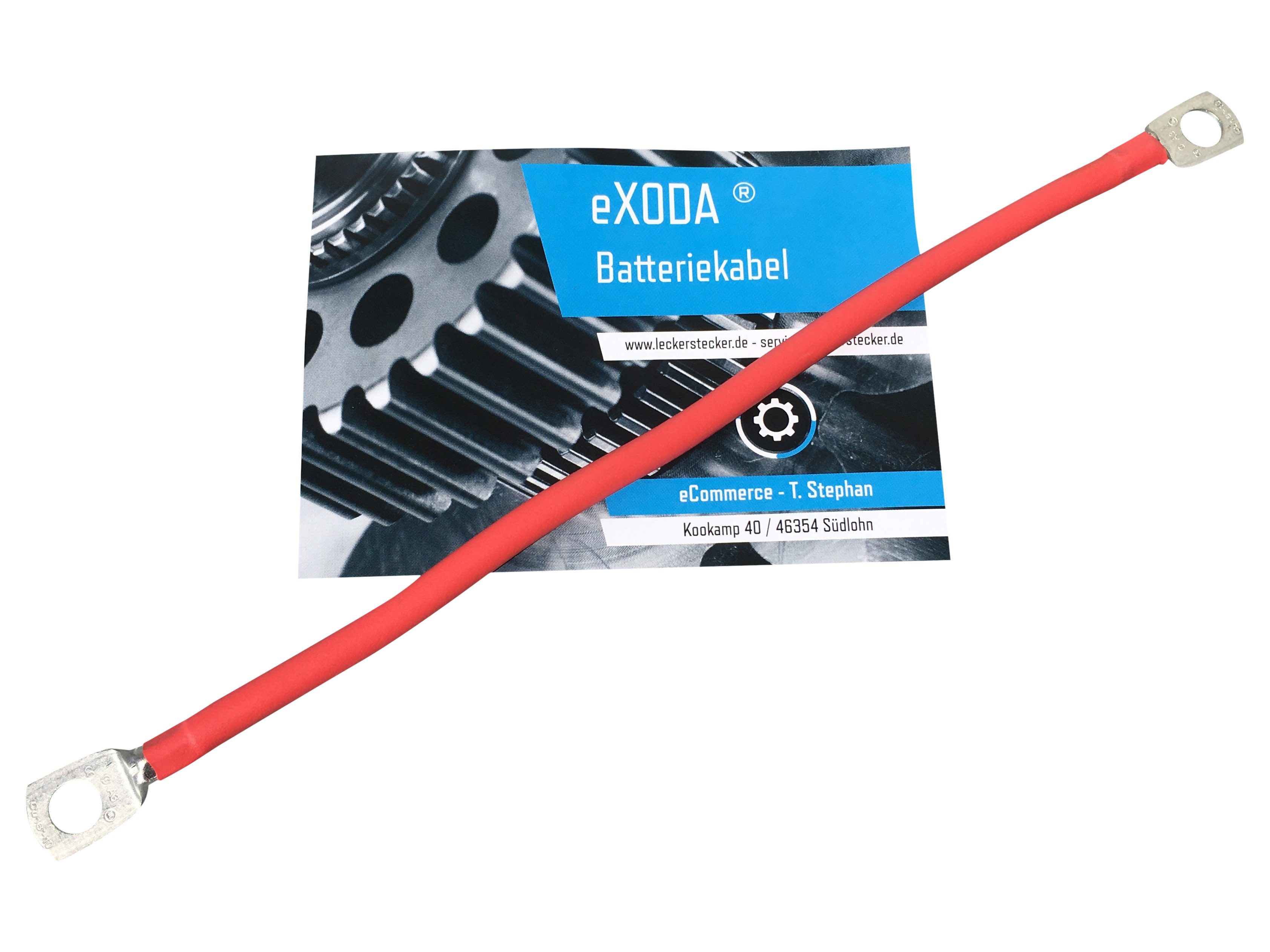 eXODA 50 mm2 M6 M6 Batteriekabel, Rot, (50 cm), 99% Kupfer