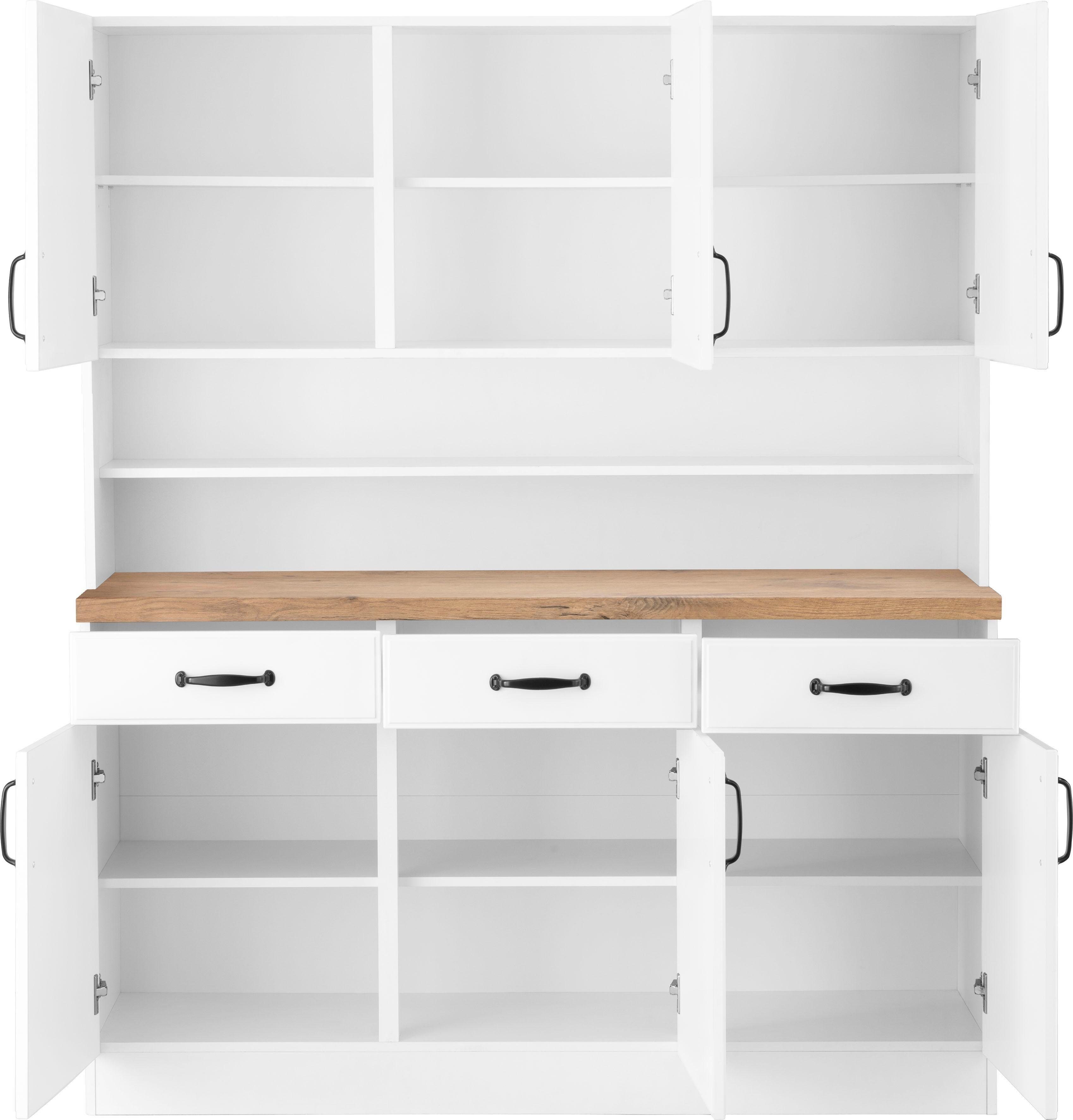 wiho Küchen Küchenbuffet Erla 150 cm breit mit Kassettenfront – Bild 4 von 5