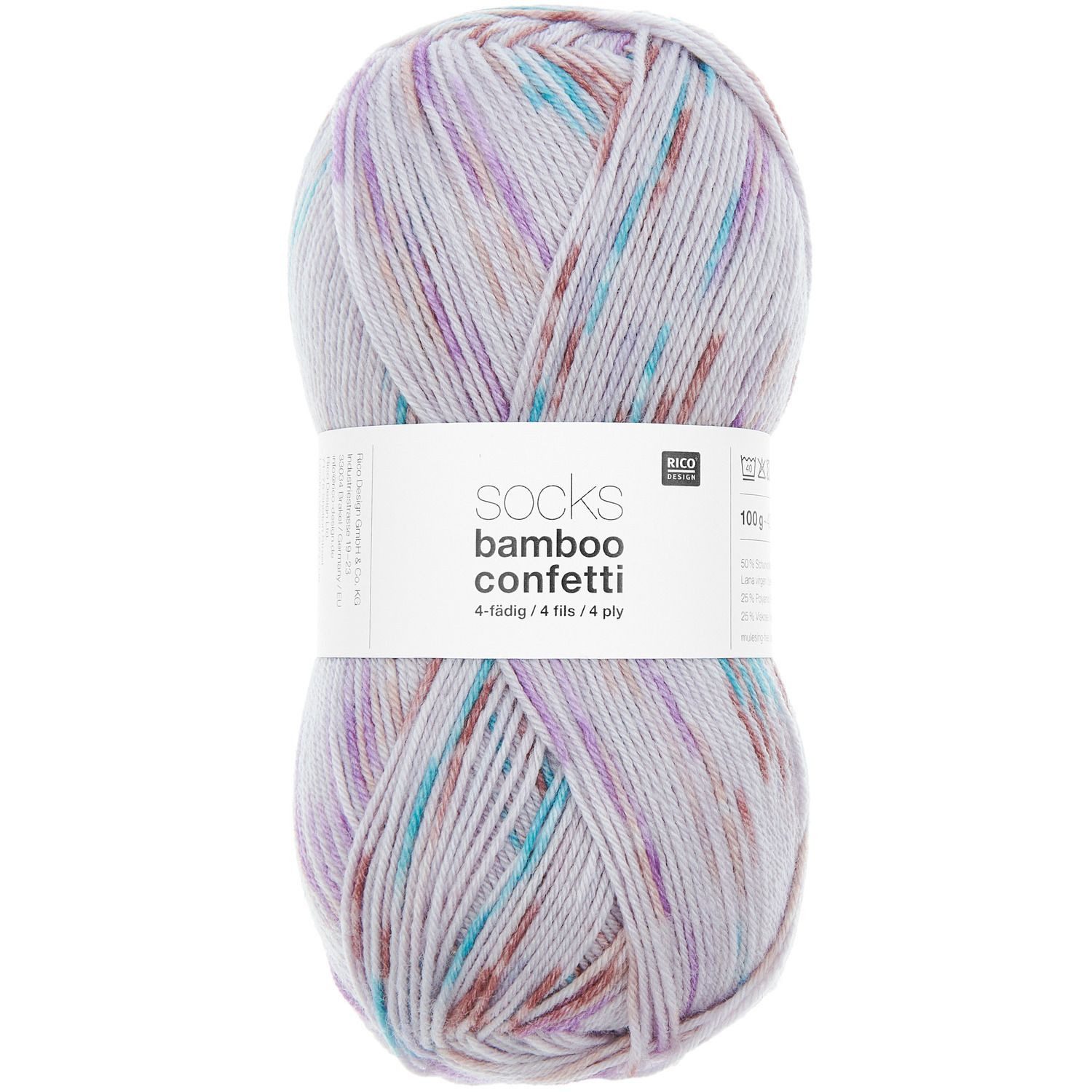 Rico Design 100g Rico Design Socks Bamboo Confetti - 4-fädig Effektgarn