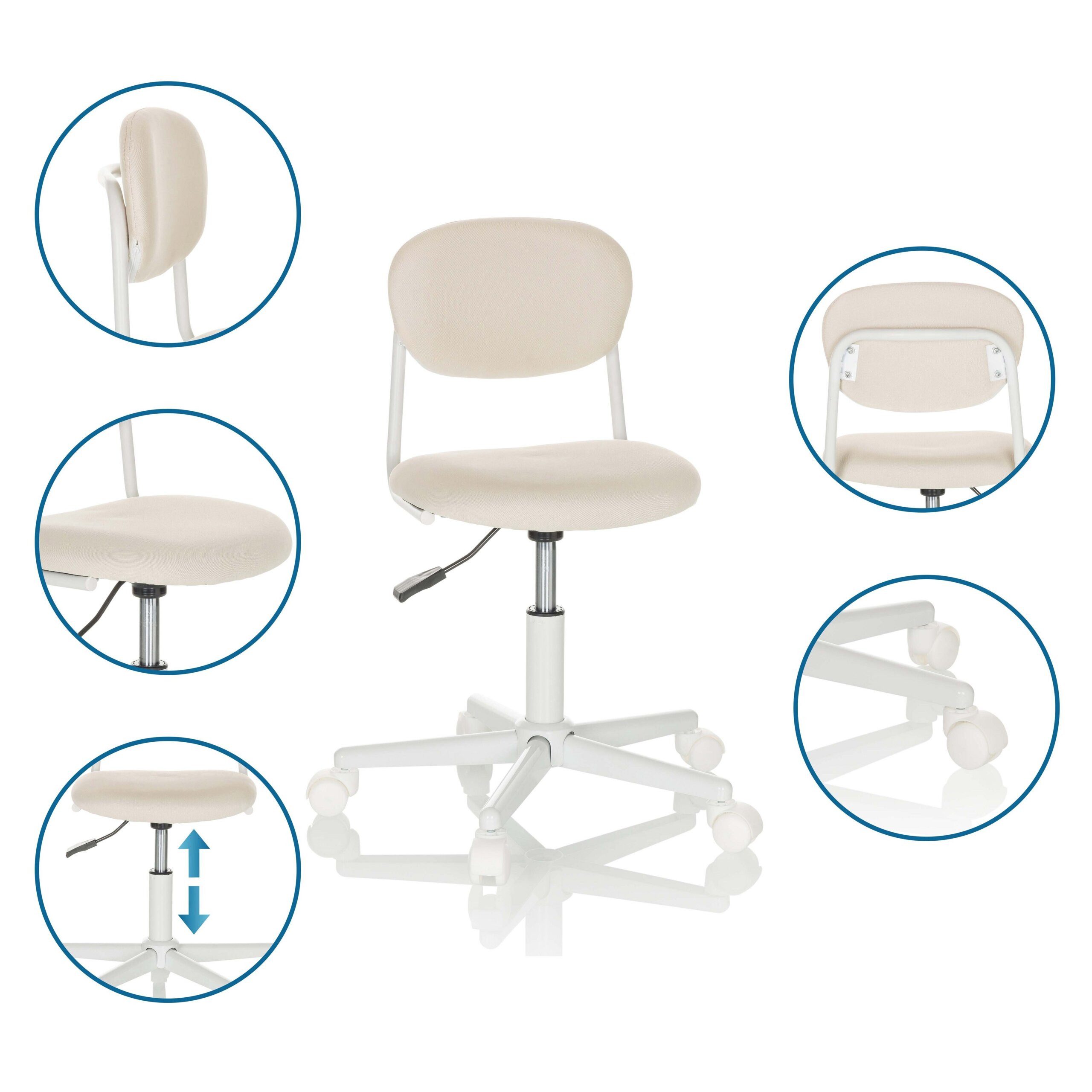 hjh OFFICE Drehstuhl Kinderdrehstuhl Kiddy Base I Stoff ohne Armlehnen (1 St), Kinder Bürostuhl mitwachsend, ergonomisch