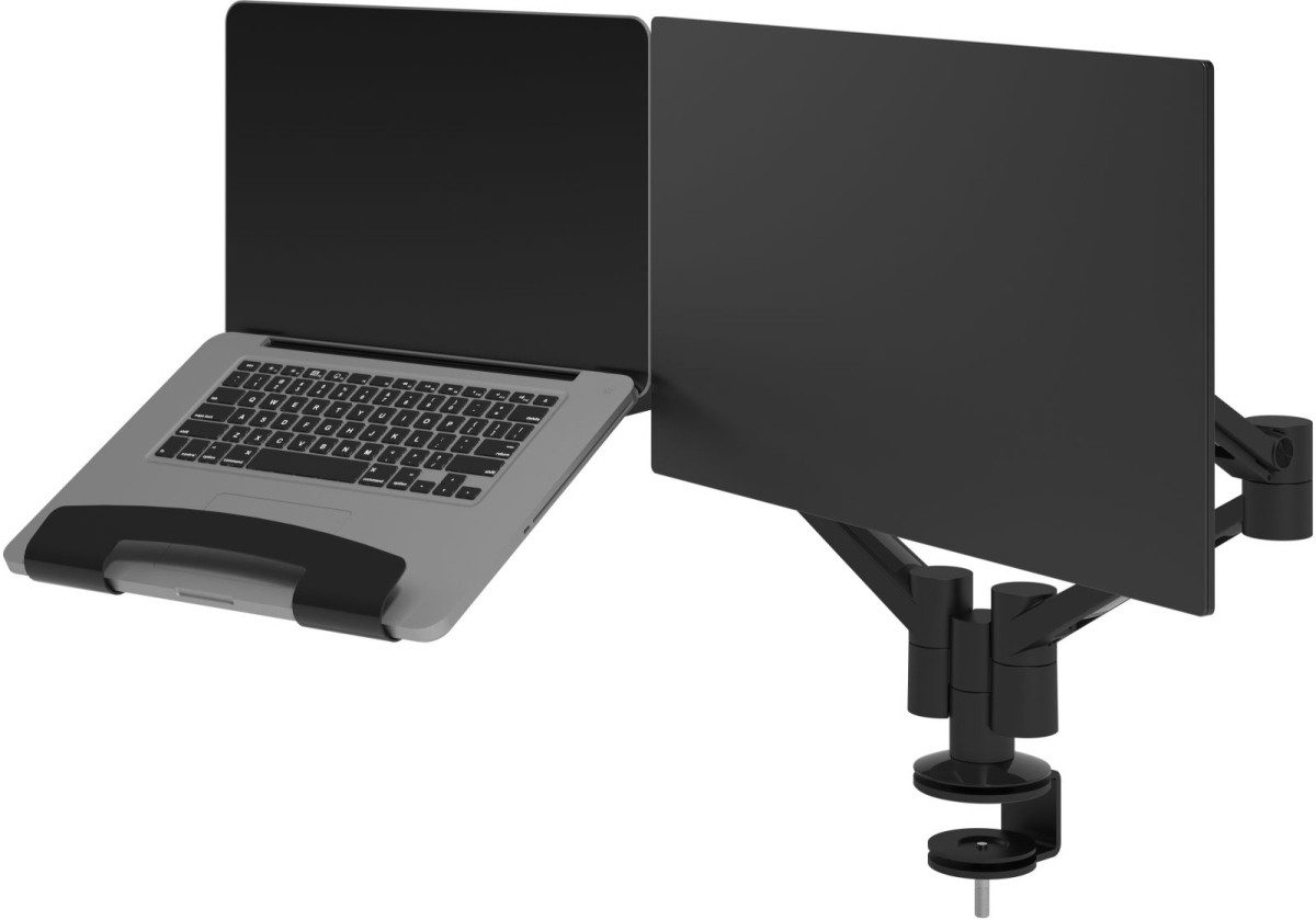 Dataflex Monitor-Halterung Doppel-Monitorarm Viewlite plus Bohrlochbefestigung 653 silber