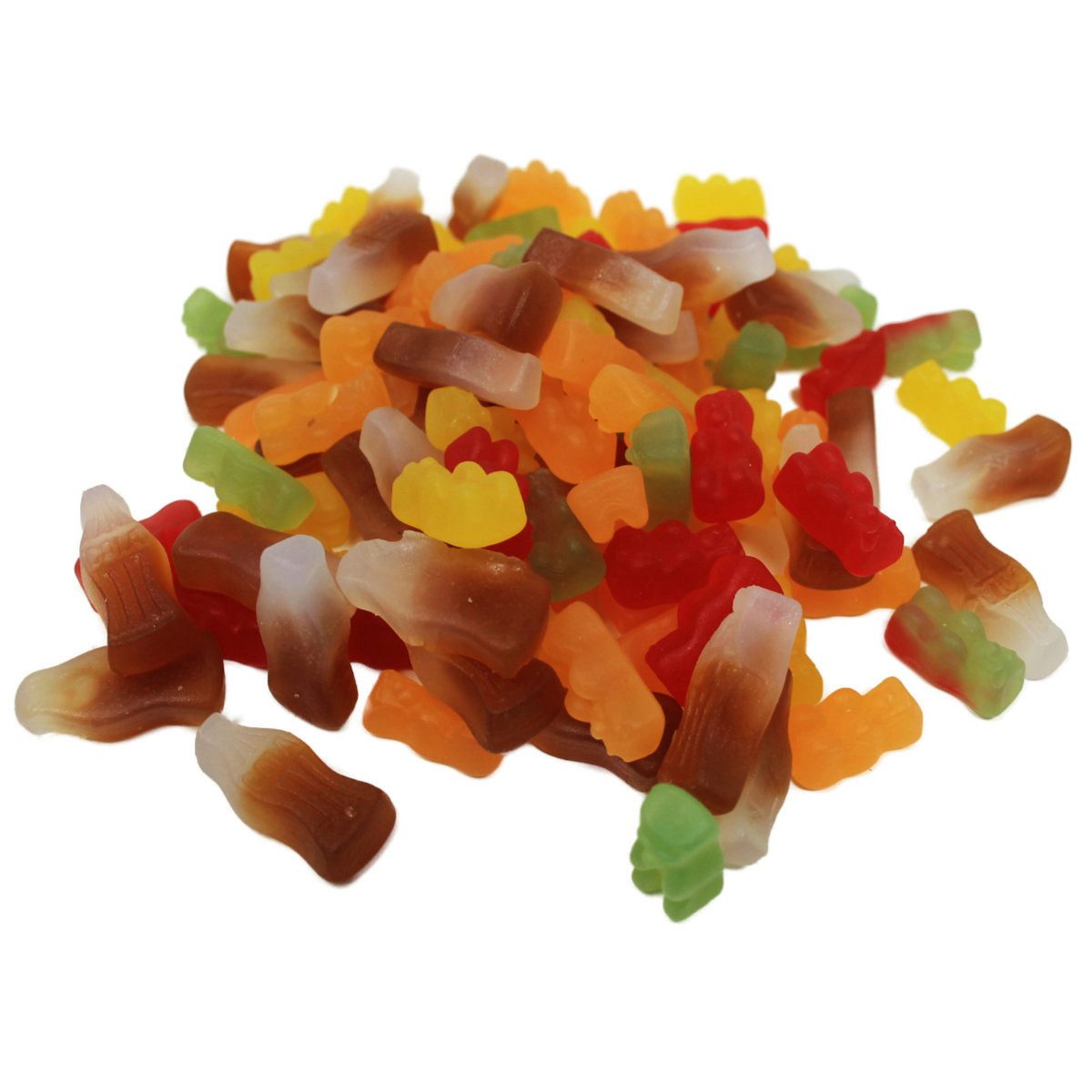 Fruchtgummi Bären & Co. Süßigkeit, Fruchtgummi Mix Bären und Colaflaschen zuckerfreies Fruchtgummi 1000g