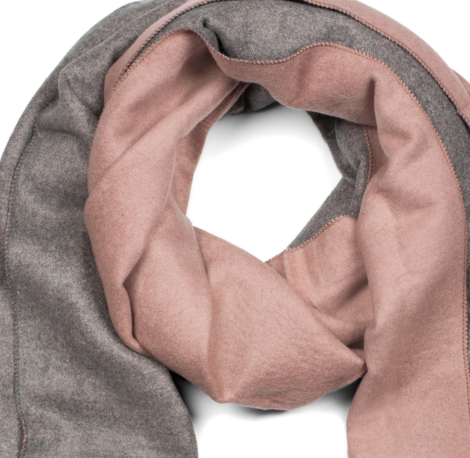 styleBREAKER Modeschal 2-Farbiger Schal mit Fransen, (1-St) günstig online kaufen