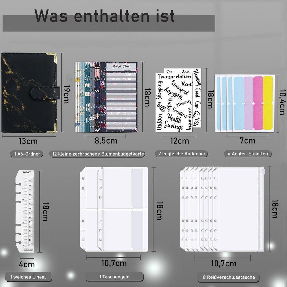 zggzerg Ringbuchmappe Budget Binder A6, Budgetplaner günstig online kaufen