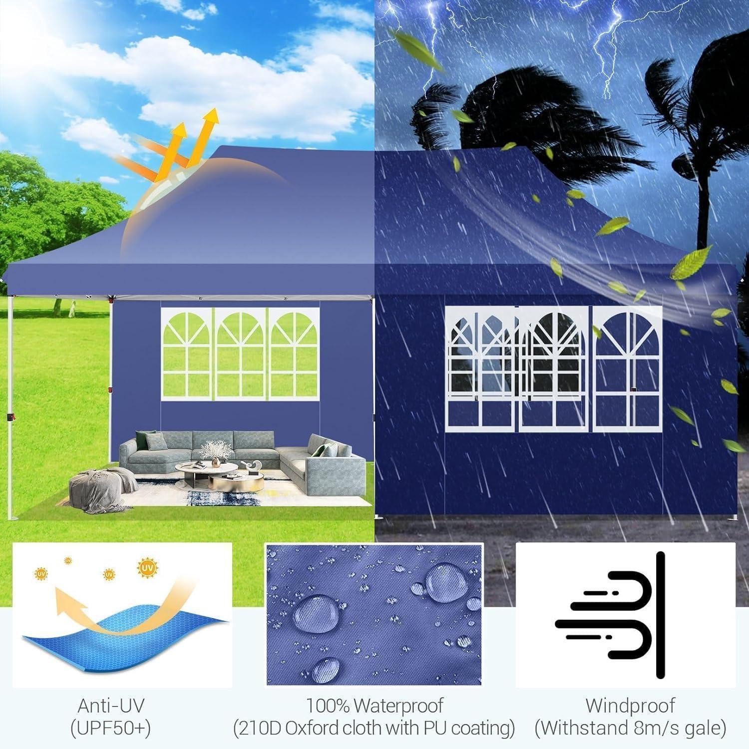 COBIZI Faltpavillon "Faltpavillon 3x6m Wasserdicht Stabil Winterfest Partyzelt