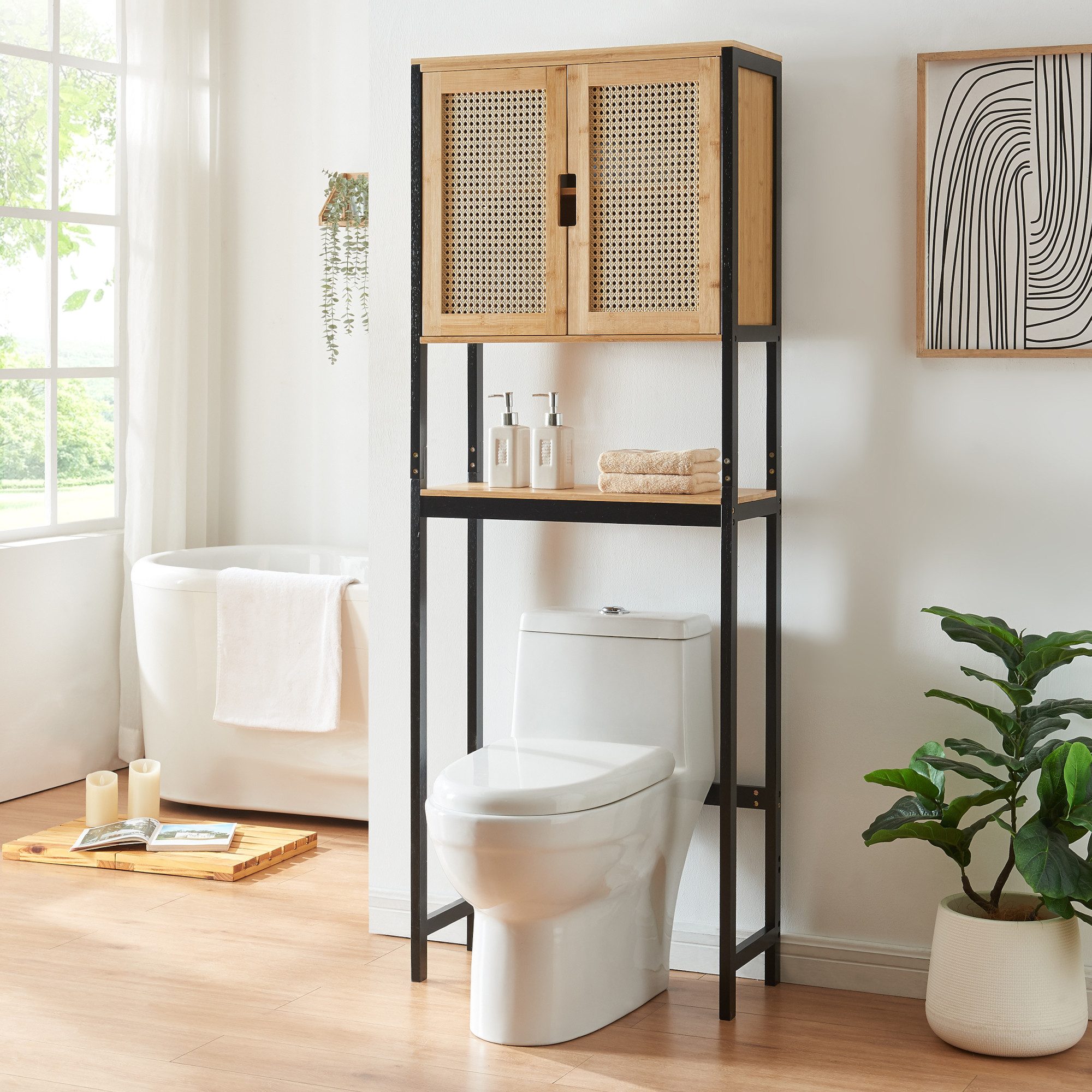 en.casa Badregal, »Tervola« Bambus 172x63x27 cm günstig online kaufen