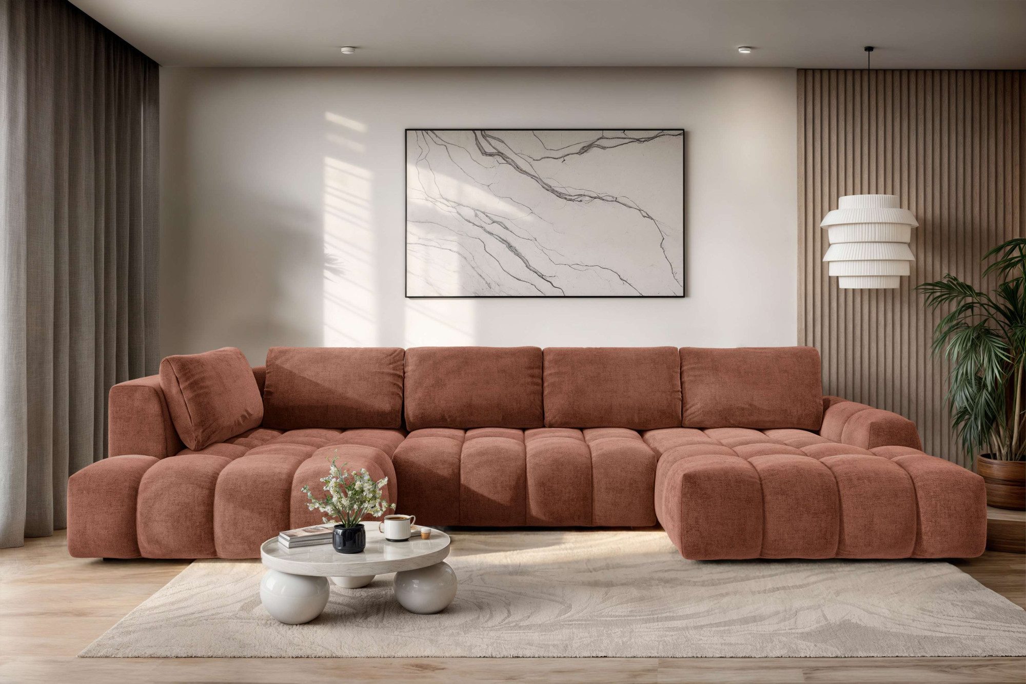 OTTO home Wohnlandschaft AZITA U-Form, Breite 363 cm - OTTO. Verlässliche Qualität., wahlweise als Schlafsofa mit Bettkasten, Bubble-Optik