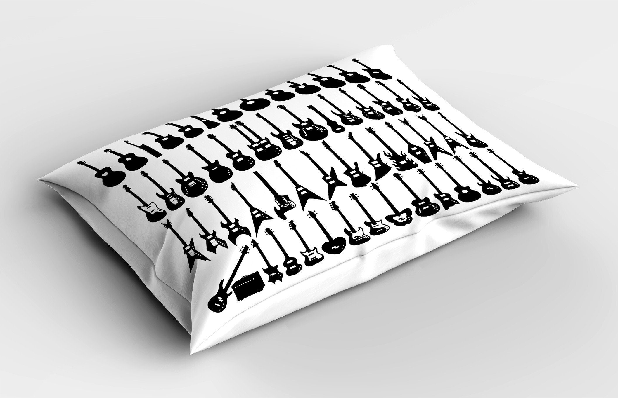 Kissenbezüge Dekorativer Standard Size Gedruckter Kopfkissenbezug, Abakuhaus (1 Stück), Gitarre Verschiedenes Monotone Element | Kissenbezüge