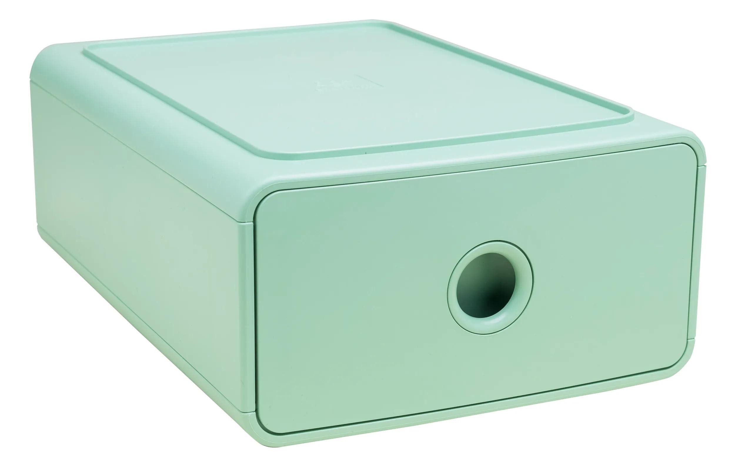 EXACOMPTA Aufbewahrungsbox 3x Ablagemodul Tiny Box, 1 Schublade, AutentiK - Salbeigrün - 315480D, Boxen stappelbar