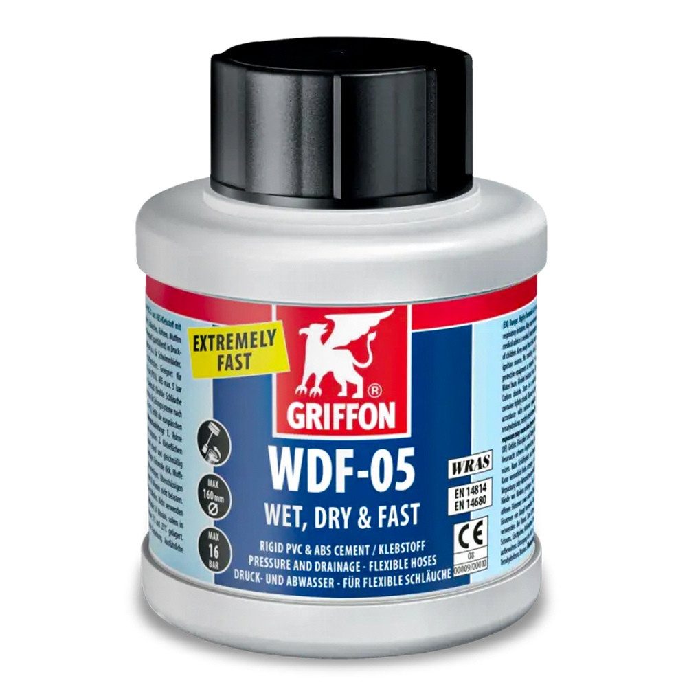 Griffon Wasserrohr PVC Kleber 250 ml WDF-05 Rohr Fittings Spaltfüllend Schwimmbad schnell