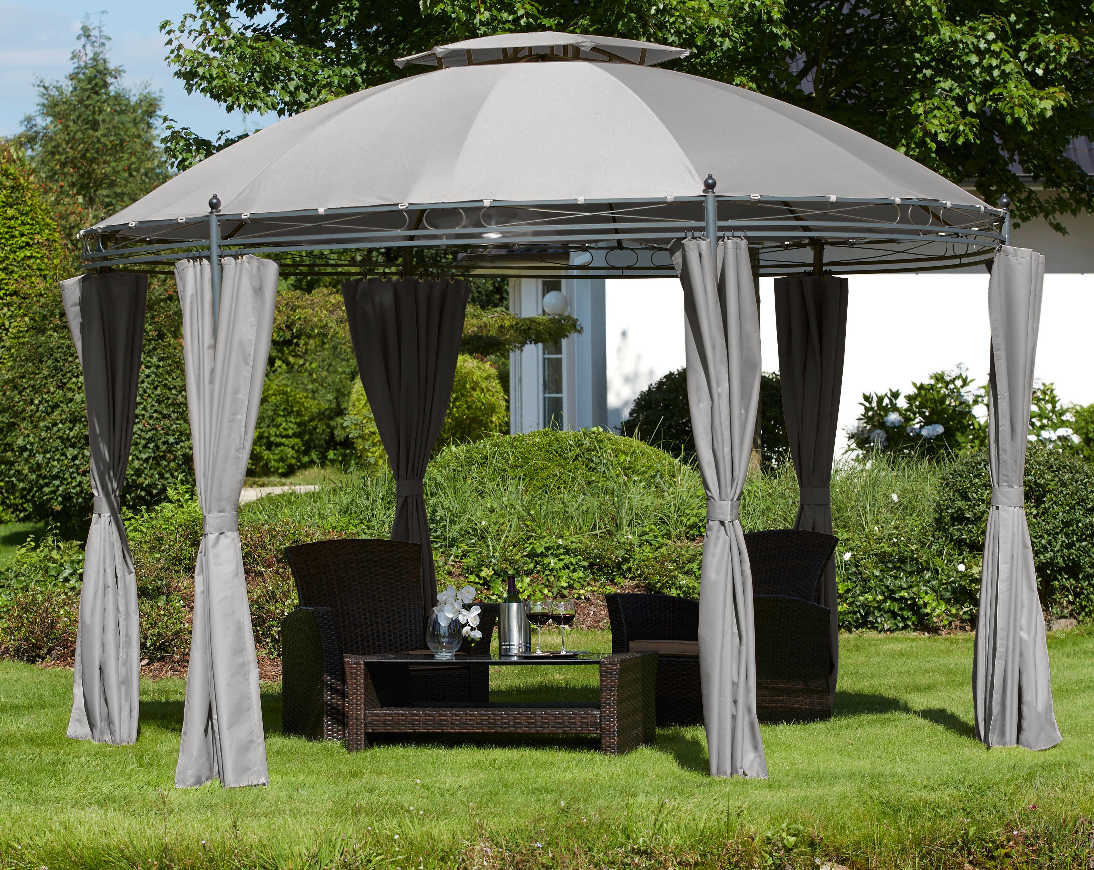 KONIFERA Pavillon Tino, mit 6 Seitenteilen, (Set), BxT: 350 x 350 cm