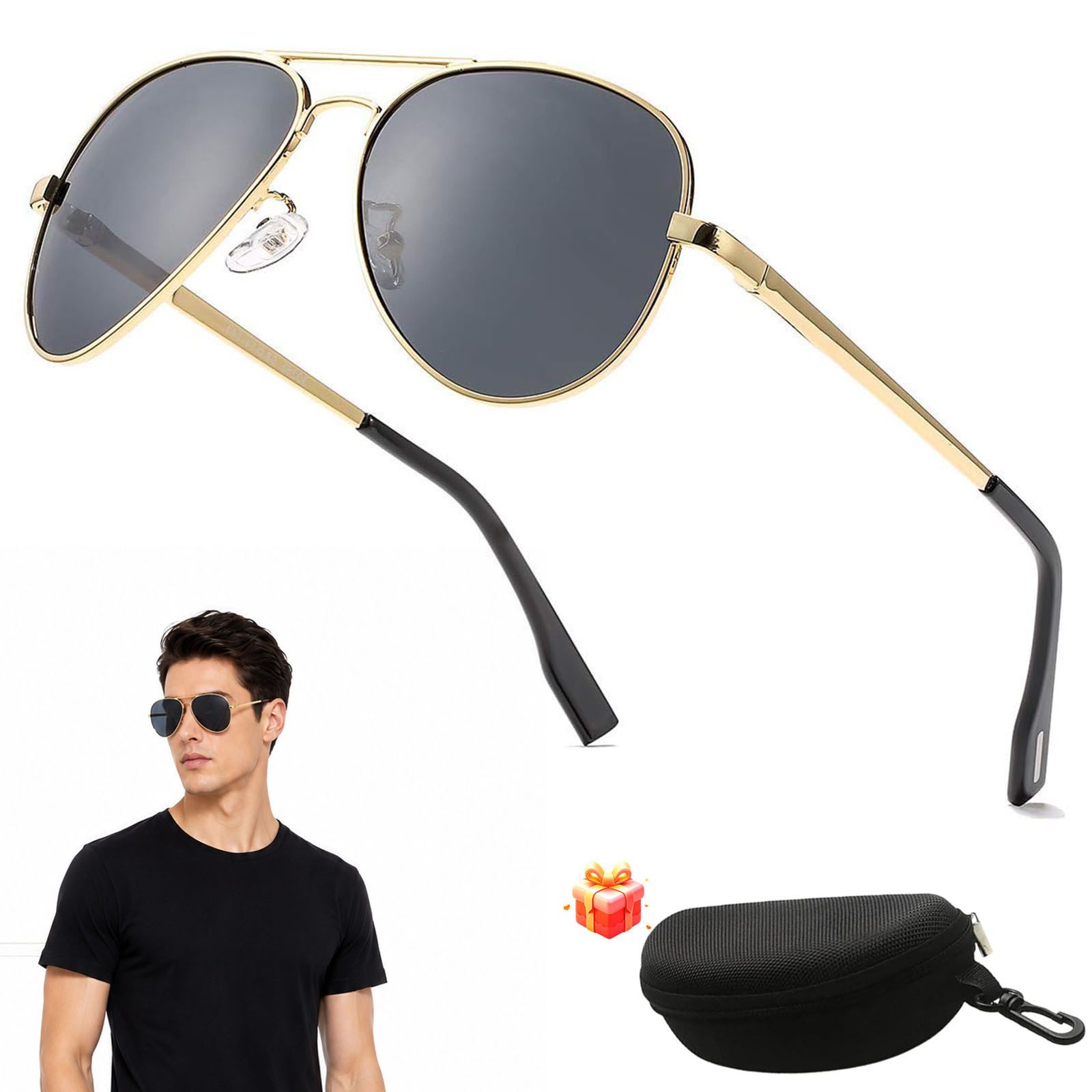 Sonnenbrille Polarisierte Sonnenbrille für Damen Herren,Metallrahmen Sonnenbrillen