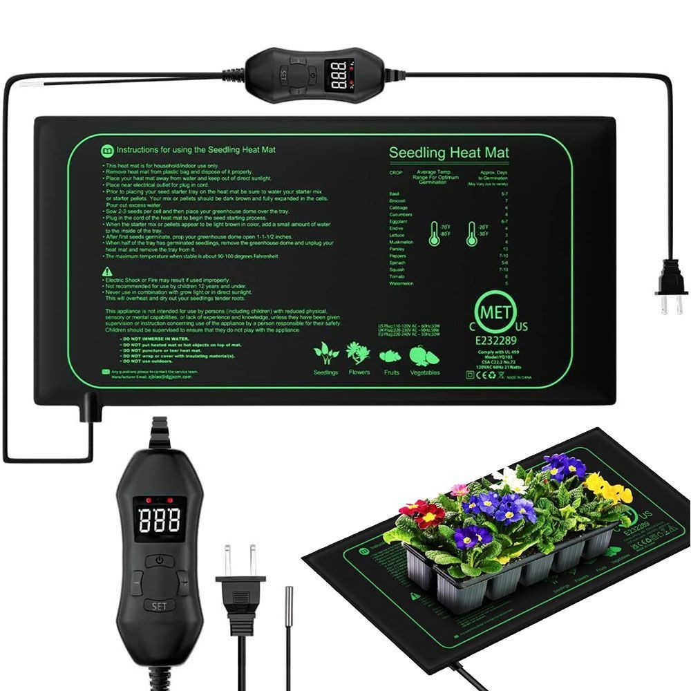 VIVIHEYDAY Heizmatten Heizmatte Pflanzen mit Thermostat Digitales, Wärmematte für Sämling, Germination und Haustier, Reptil Dragon Heizkissen, Amphibien Mat Wärmer Bett Matte