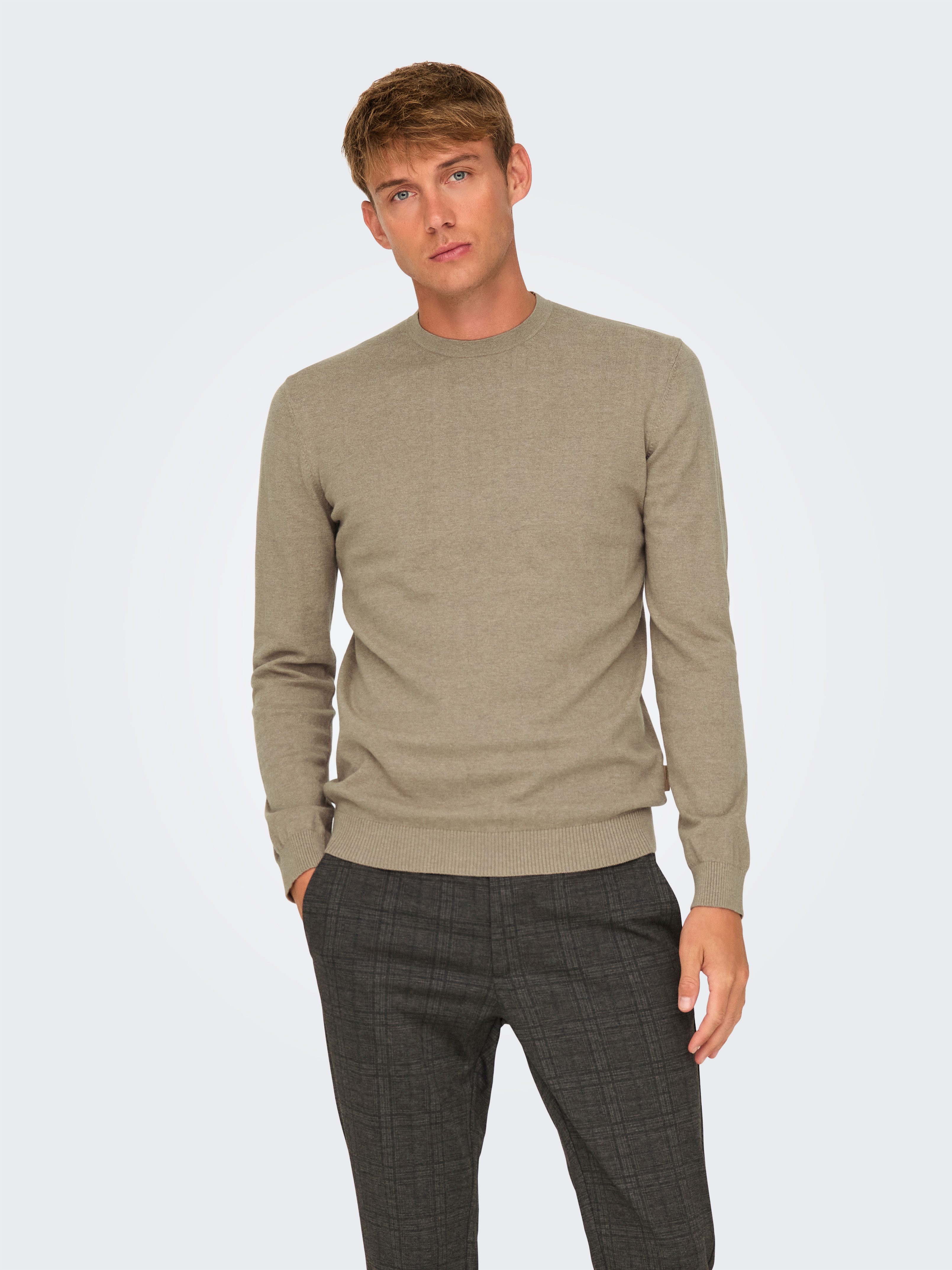 ONLY & SONS Strickpullover ONSLOUI REG 12 MEL CREW KNIT NOOS günstig online kaufen