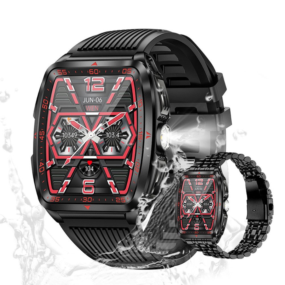 Zevelora Herren's Robust Telefonfunktion 400mAh IPX8-5ATM Wasserdicht Smartwatch (1,8 Zoll, Android/iOS), Elegante Luxus-Uhr mit Gesundheits- & Fitnessfunktionen