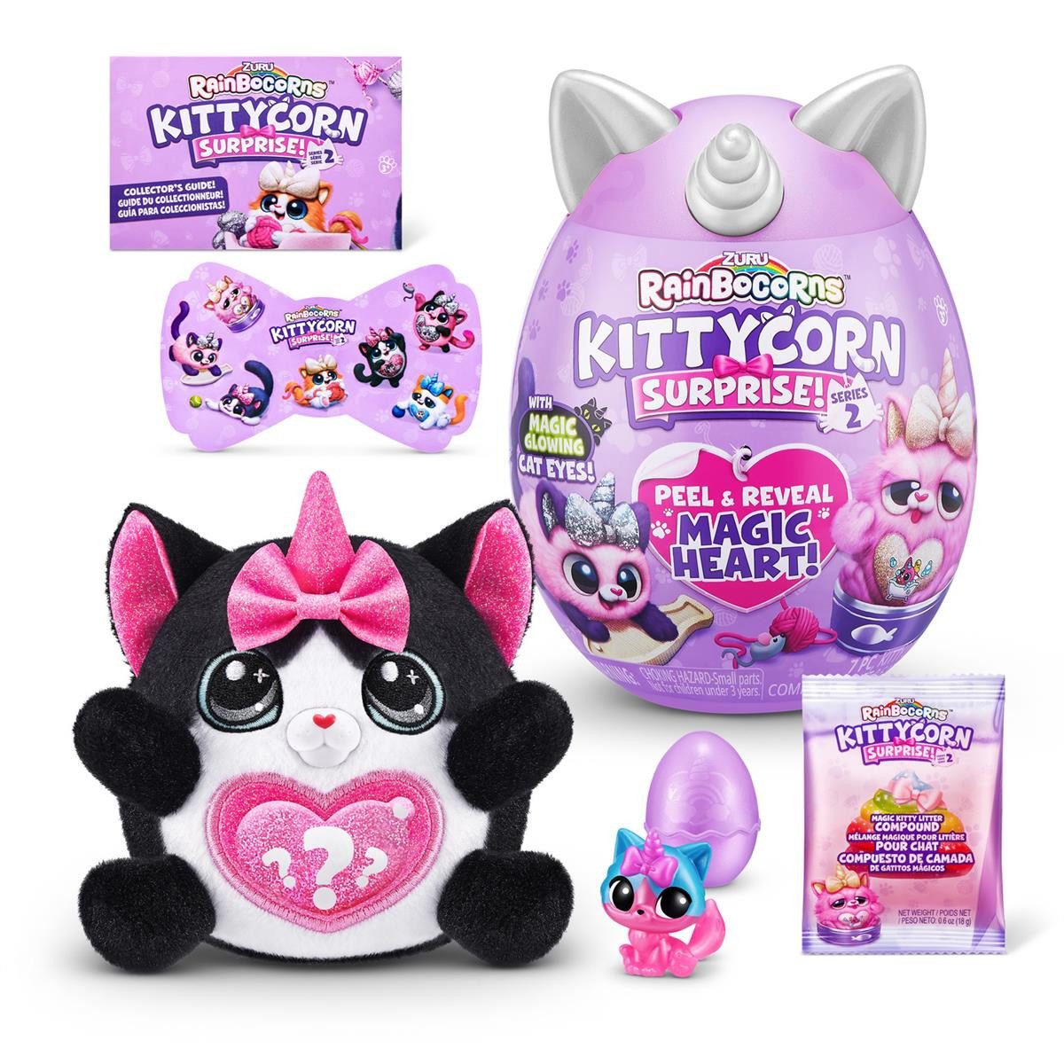 ZURU Plüschfigur Rainbocorns Kittycorn Serie 7 - Schwarze Katze Lucky
