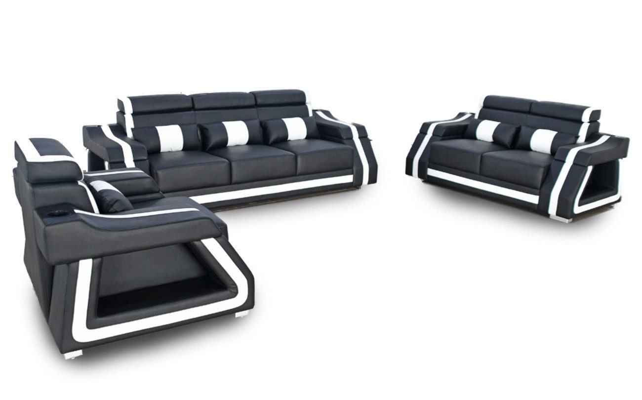 JVmoebel Wohnzimmer-Set Sofagarnitur 3+2+1 Sitzer Set Design Sofa Polster Couchen Modern, (3-St., 1x 3-Sitzer + 1x 2-Sitzer 1x Sessel), Made in Europa