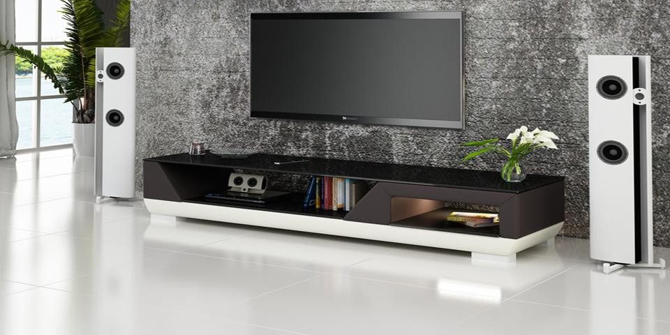 Xlmoebel TV-Board RTV TV-Sideboard mit Leder- und Glasdetails, elegantes Design (1 St., RTV TS1007), Hergestellt in Europa