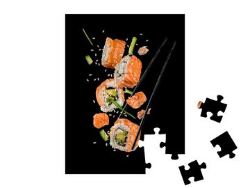 puzzleYOU Puzzle Sushi-Rollen zwischen Stäbchen, 48 Puzzleteile, puzzleYOU-Kollektionen Sushi