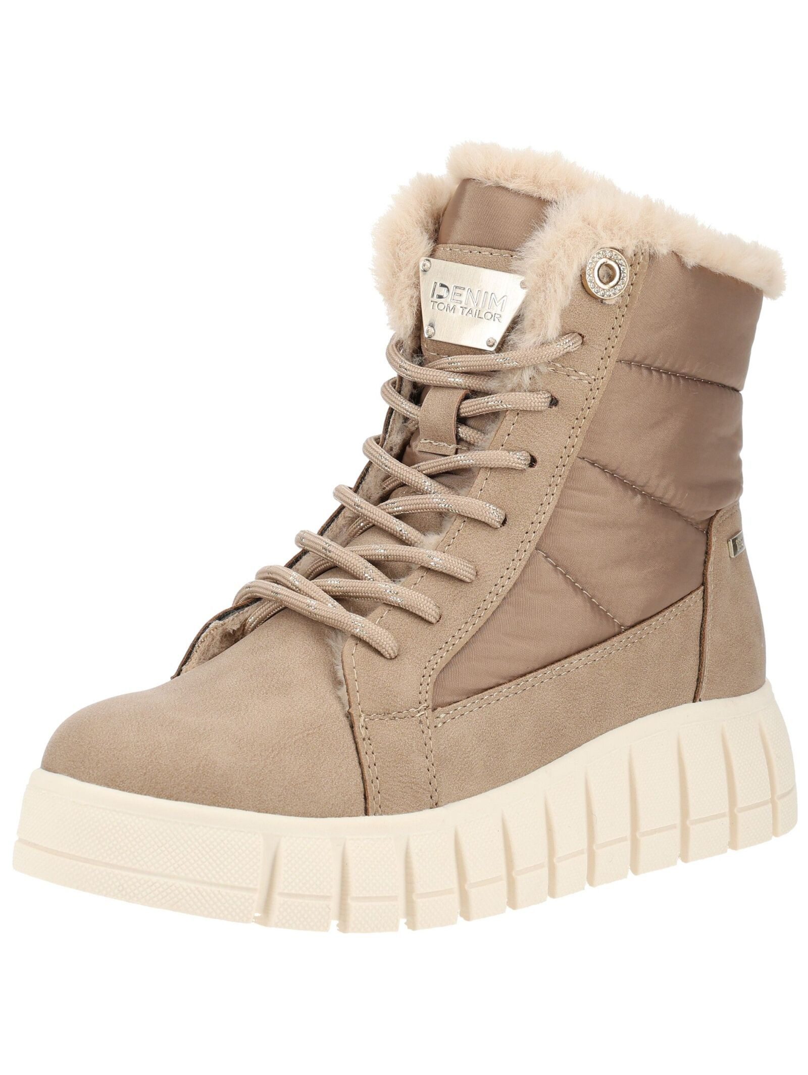 TOM TAILOR Stiefelette Lederimitat/Textil . Schnürstiefelette
